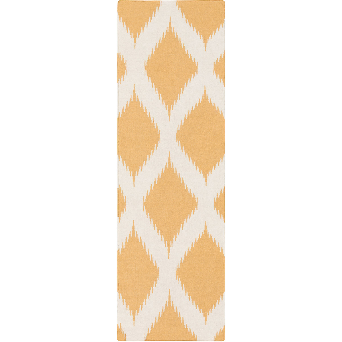 Frontier 96 X 30 inch Mustard, Cream Rug