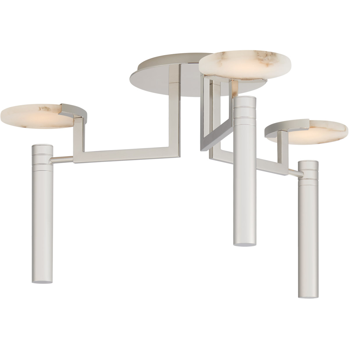 Kelly Wearstler Melange LED 24.25 inch Polished Nickel Floating Disc Semi-Flush Chandelier Ceiling Light, Large