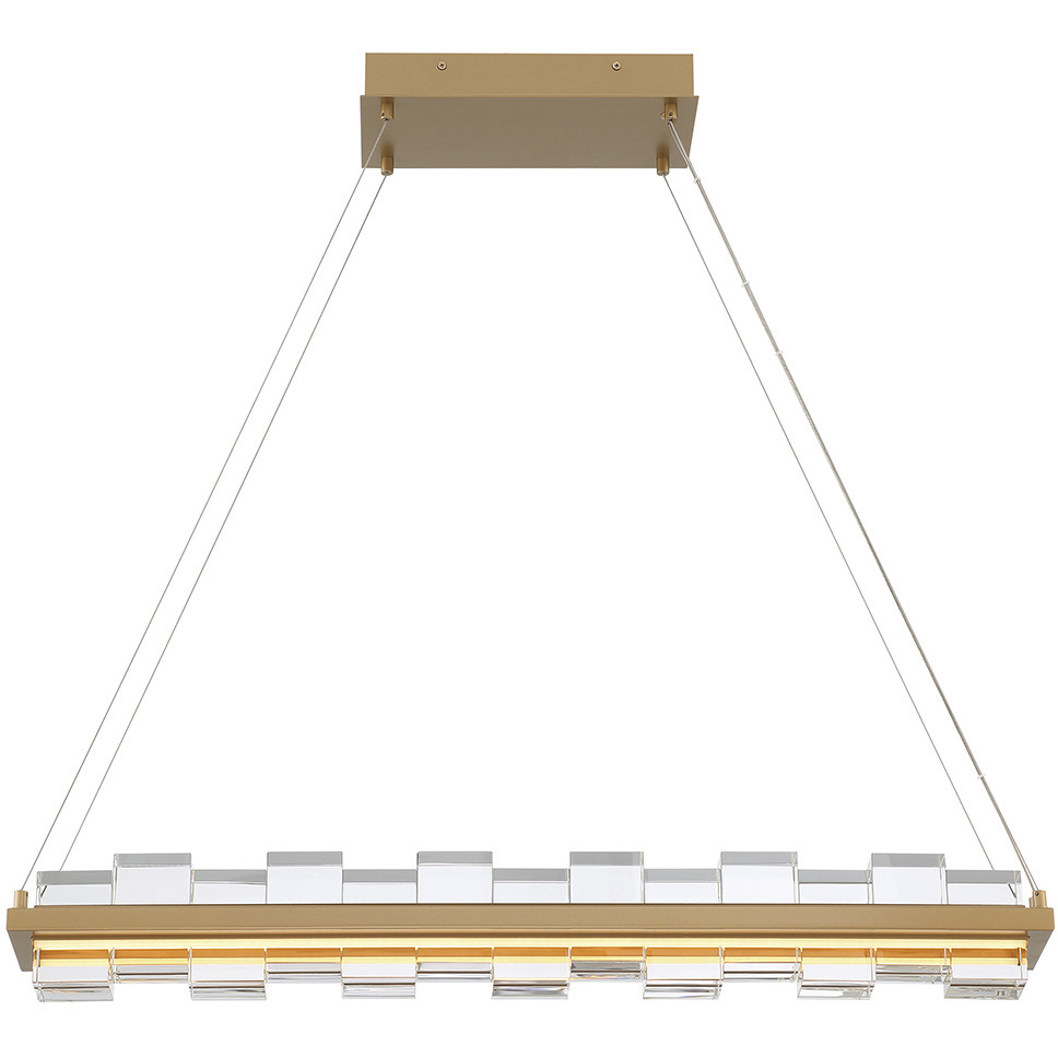 Bruco Linear Chandelier Ceiling Light in Gold