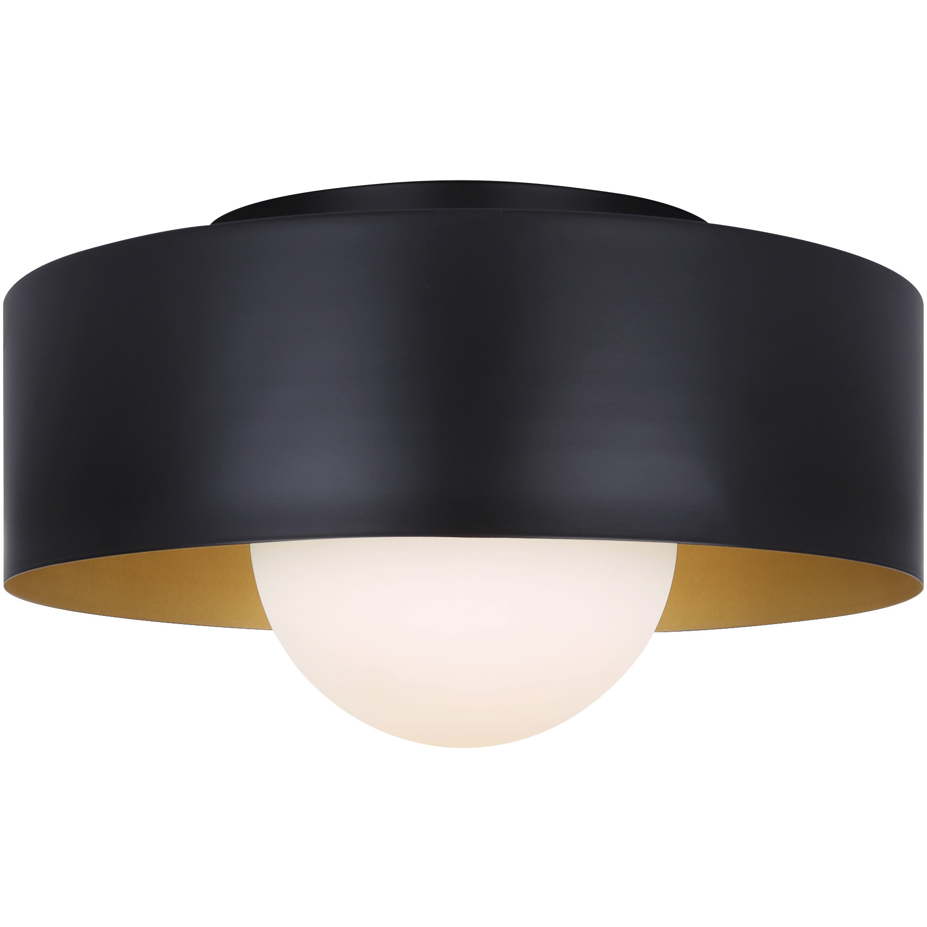 Daylon 1 Light 12.63 inch Black Flush Mount Ceiling Light