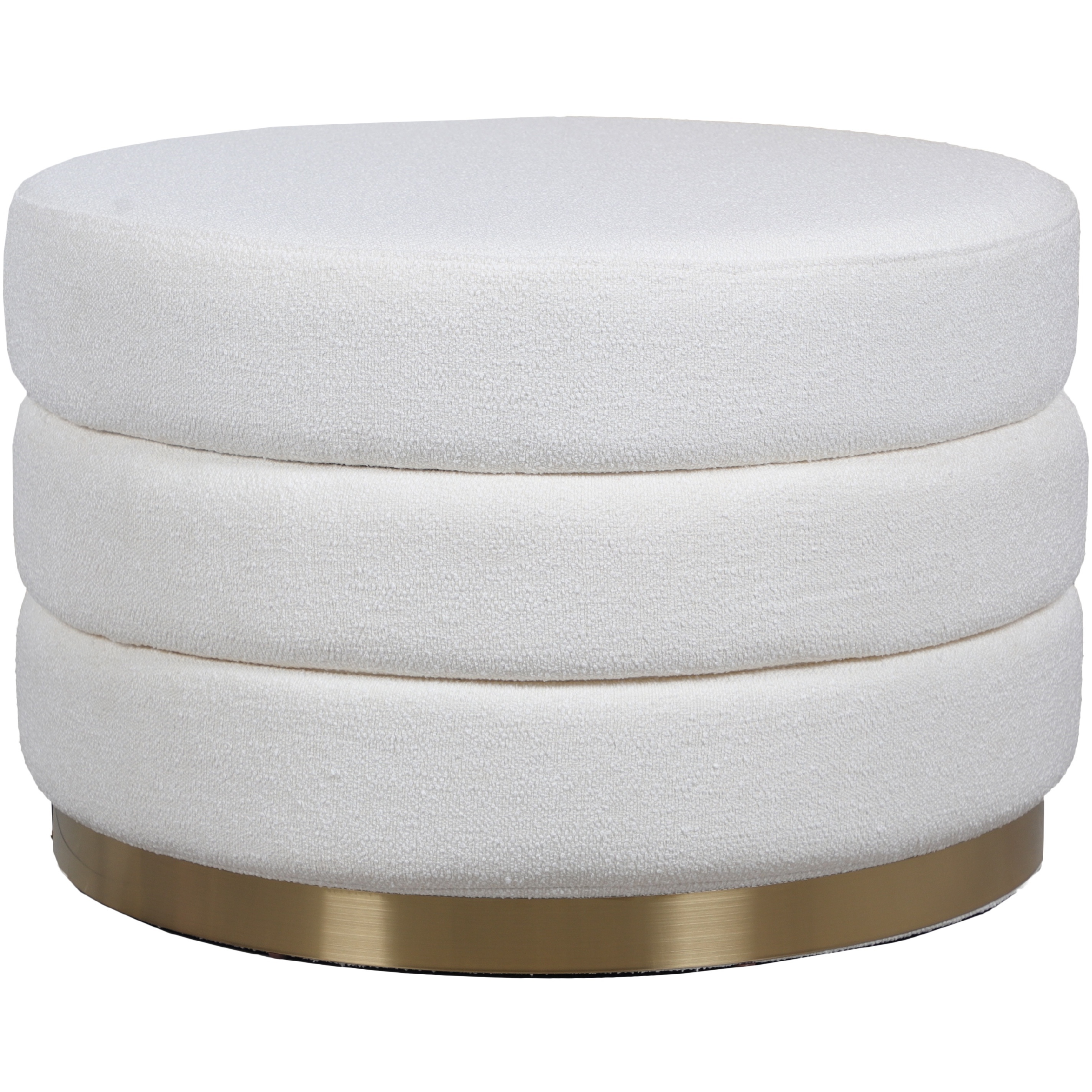 Acotas 15 inch Ivory and Brass Ottoman