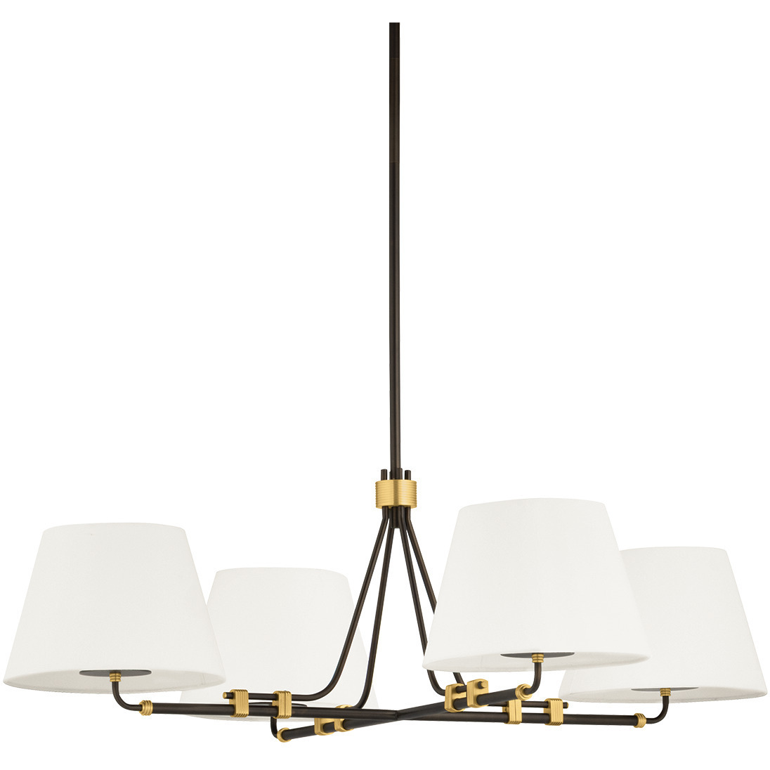 Crown Heights 4 Light 46 inch Aged Brass and Distressed Bronze Chandelier Ceiling Light