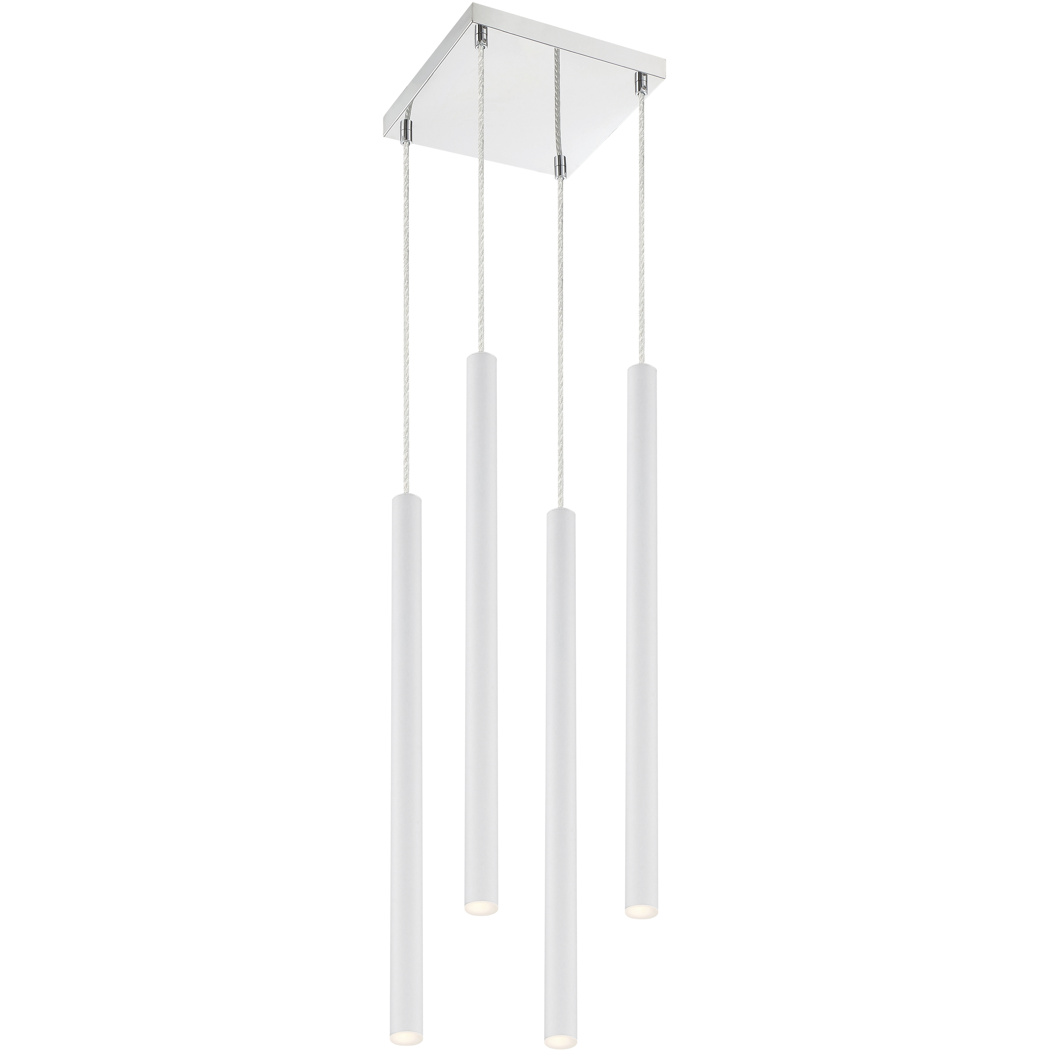 Forest LED 9.5 inch Chrome Chandelier Ceiling Light in Matte White Steel