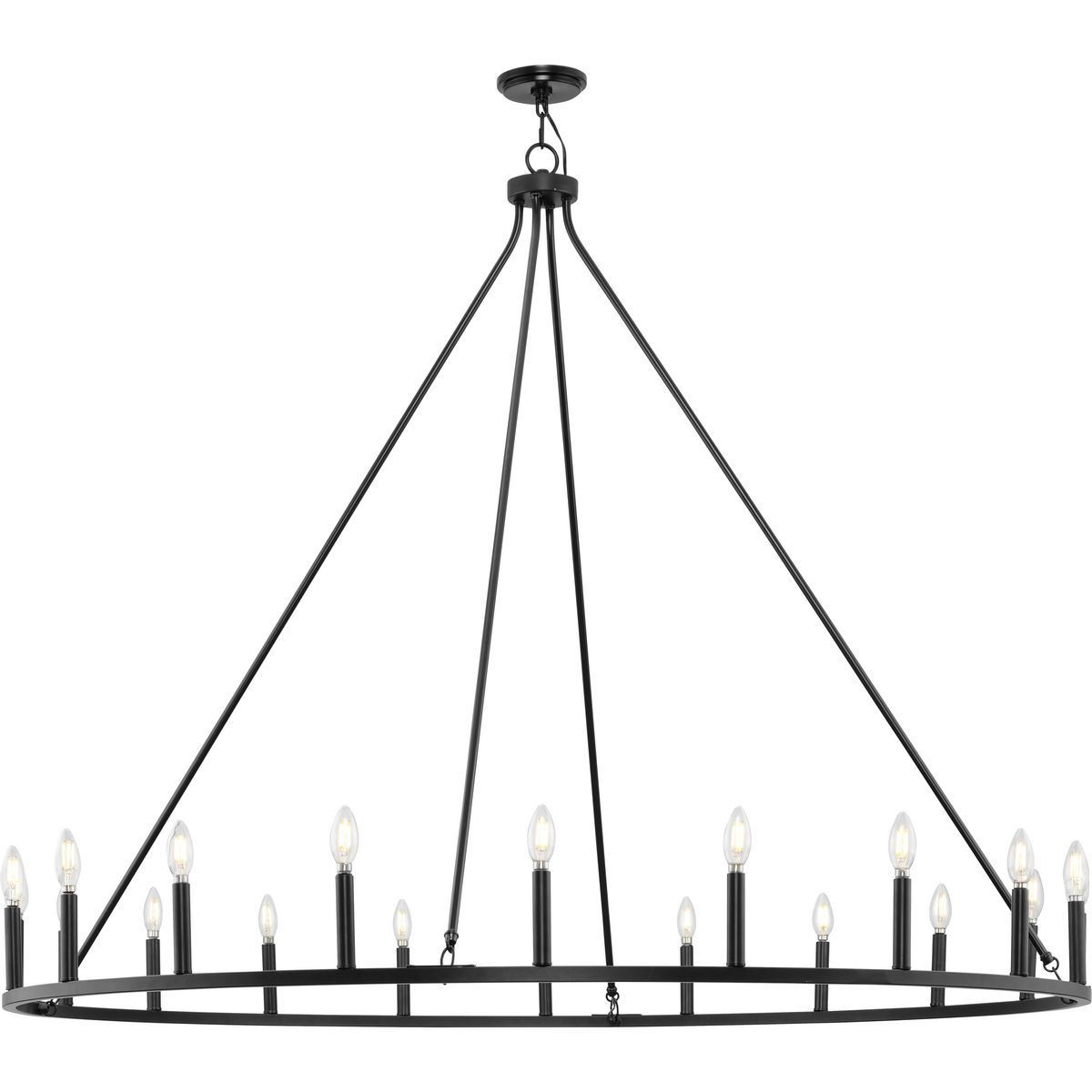 Gilliam 20 Light 61.12 inch Matte Black Chandelier Ceiling Light