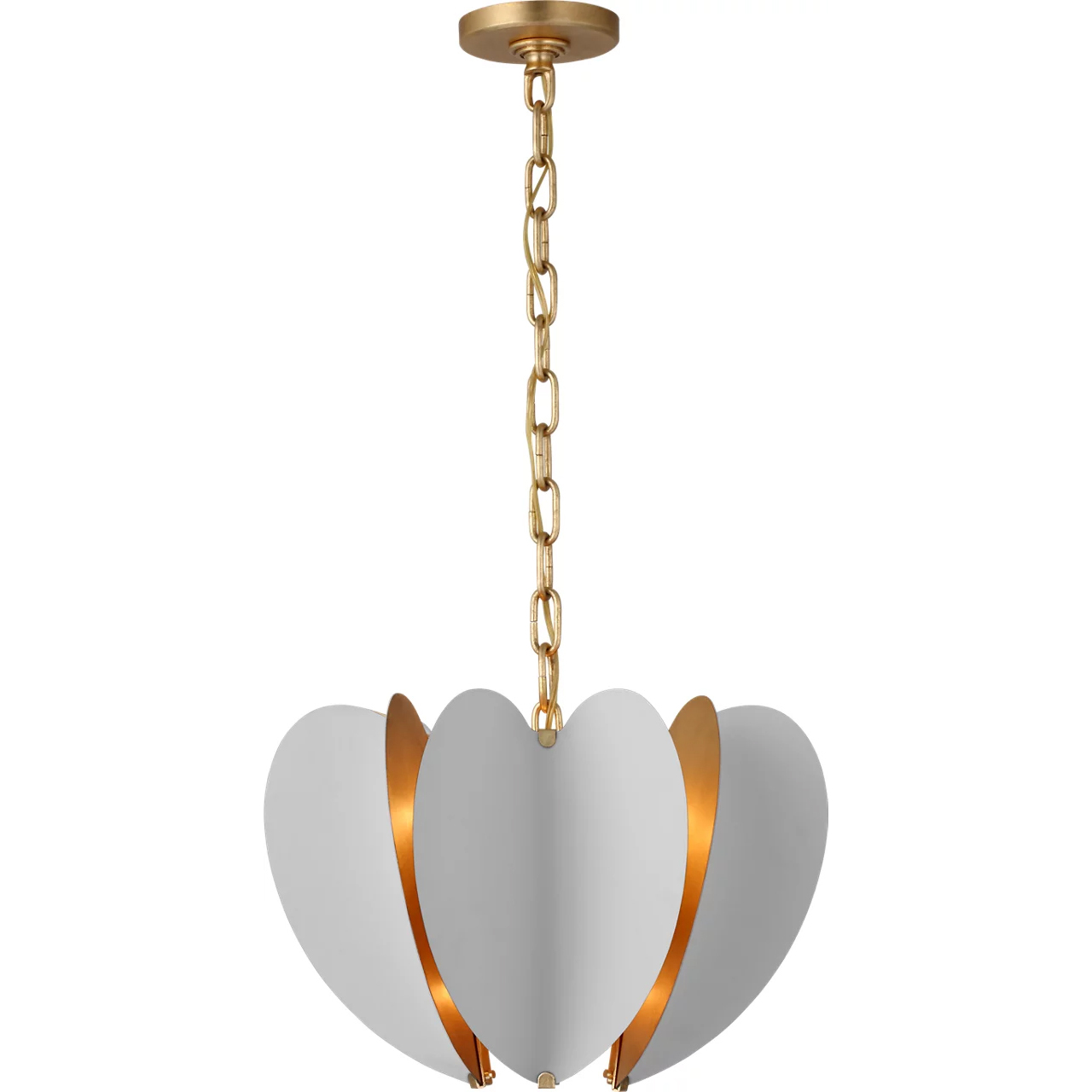 kate spade new york Danes LED 16.75 inch Matte White and Gild Chandelier Ceiling Light in White with Gild, Small