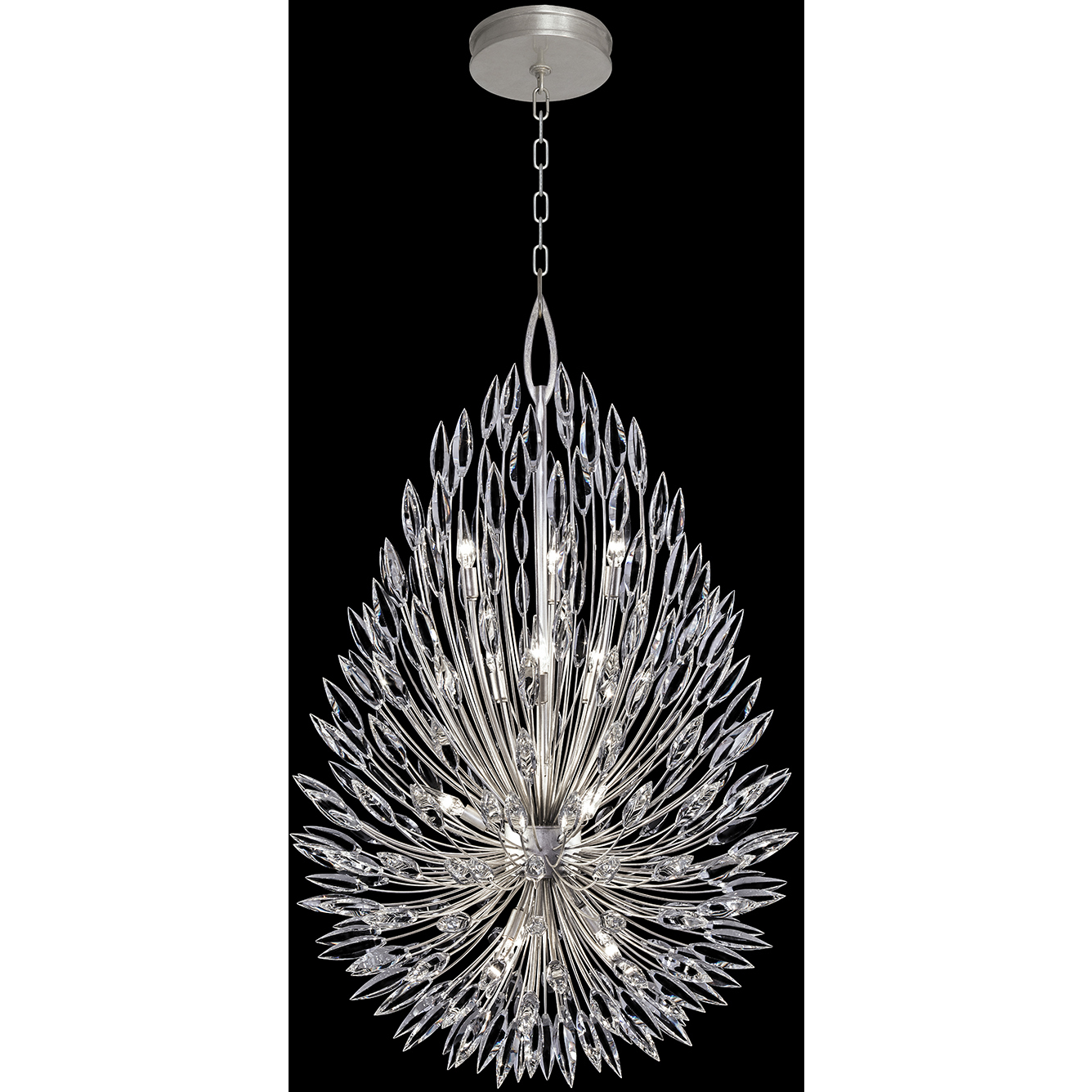 Lily Buds 12 Light 33.5 inch Silver Pendant Ceiling Light