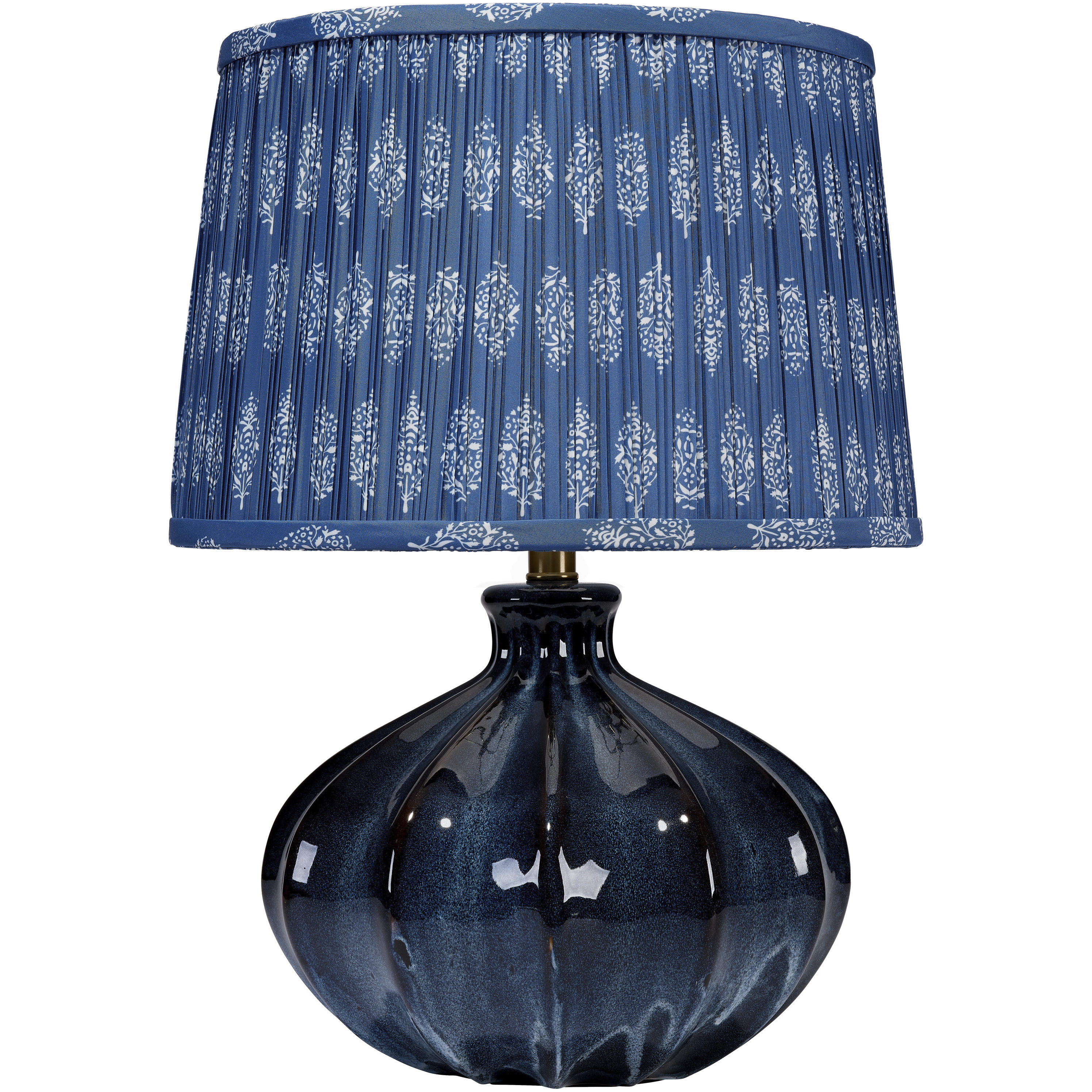 Hershey 20 inch 150 watt Reactive Deep Blue Glaze Table Lamp Portable Light