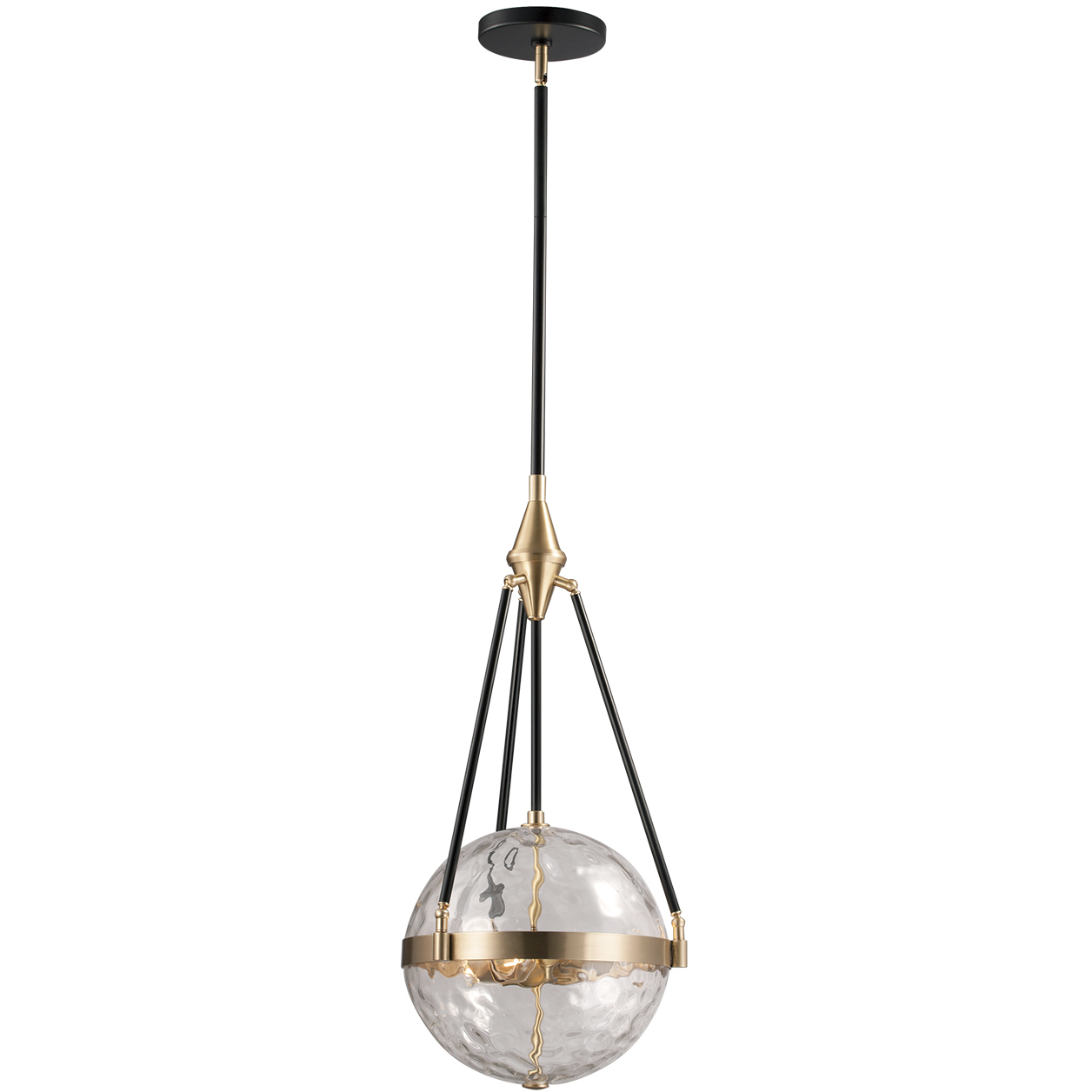Harmony 3 Light 13.5 inch Natural Brass Down Pendant Ceiling Light in Water Glass