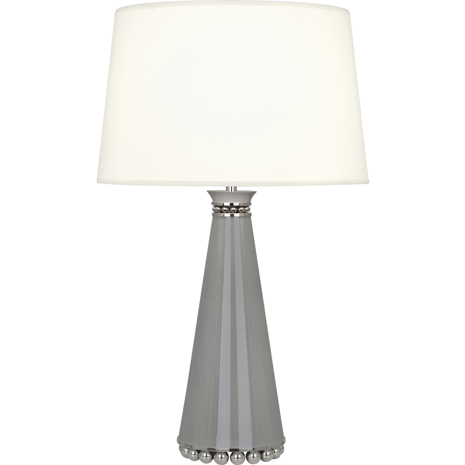 Pearl 29.38 inch 150 watt Smoky Taupe Table Lamp Portable Light in Polished Nickel, Fondine