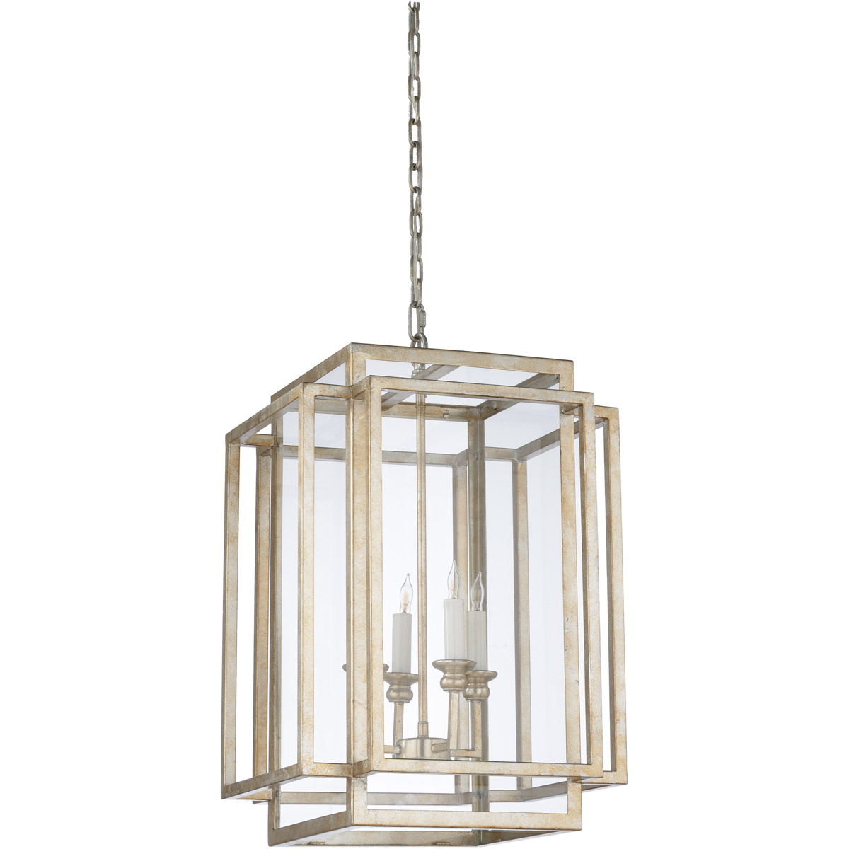 Wildwood 4 Light 17 inch Antique Silver Leaf Chandelier Ceiling Light