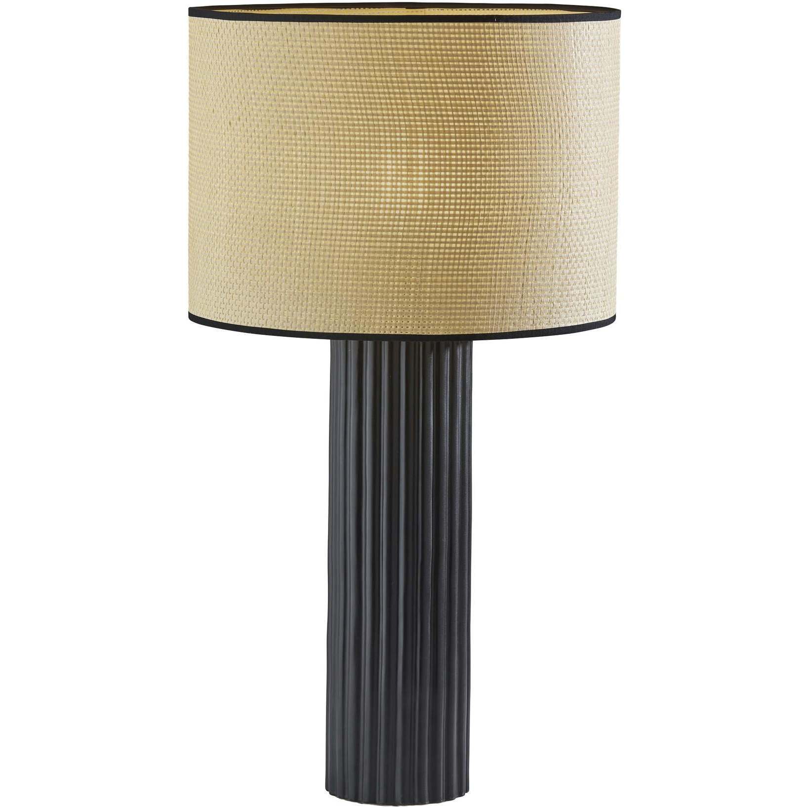 Primrose 28.75 inch 150.00 watt Black Ribbed Ceramic Table Lamp Portable Light