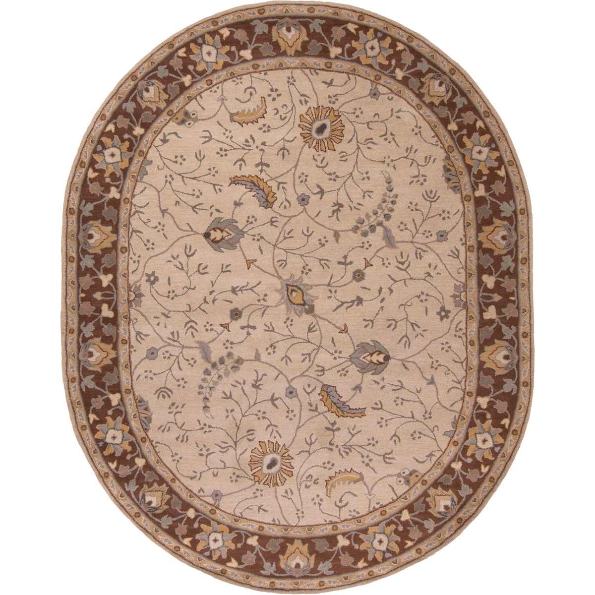 Caesar 120 X 96 inch Khaki, Dark Brown, Medium Gray Rug