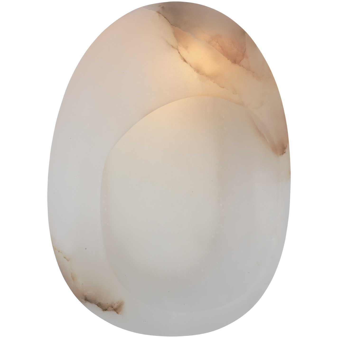 Kelly Wearstler Esculpa LED 12 inch Alabaster and Polished Nickel Rounded Wall Light