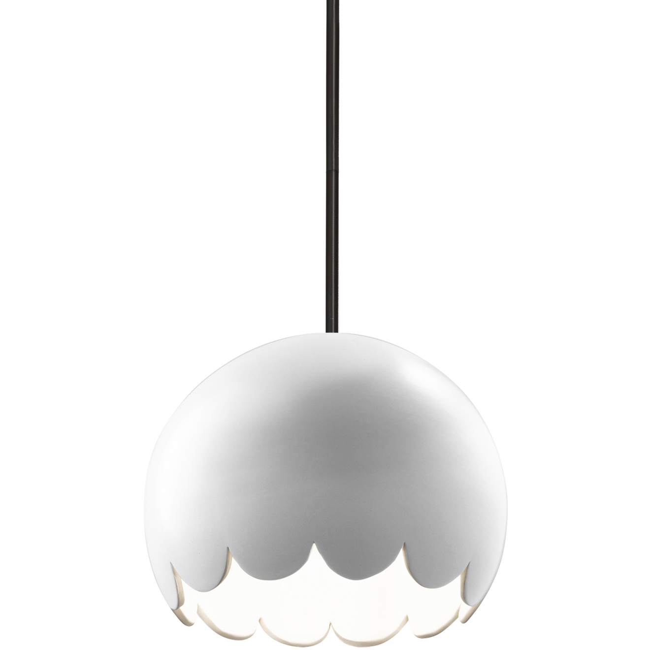 Radiance 1 Light 9 inch Gloss White Pendant Ceiling Light in Rigid Stem Kit, Matte Black, Incandescent