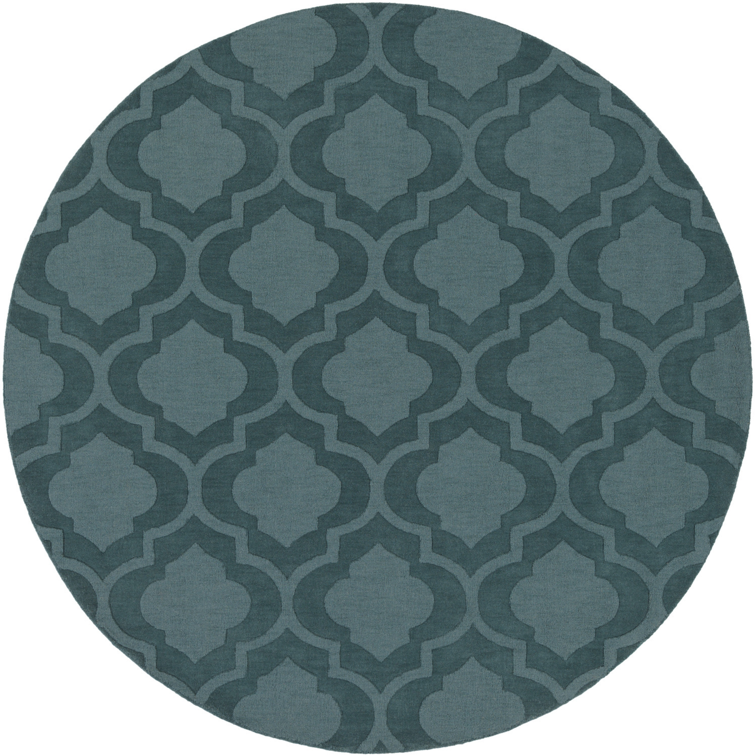 Central Park 93 X 93 inch Medium Green/Teal Handmade Rug, Round