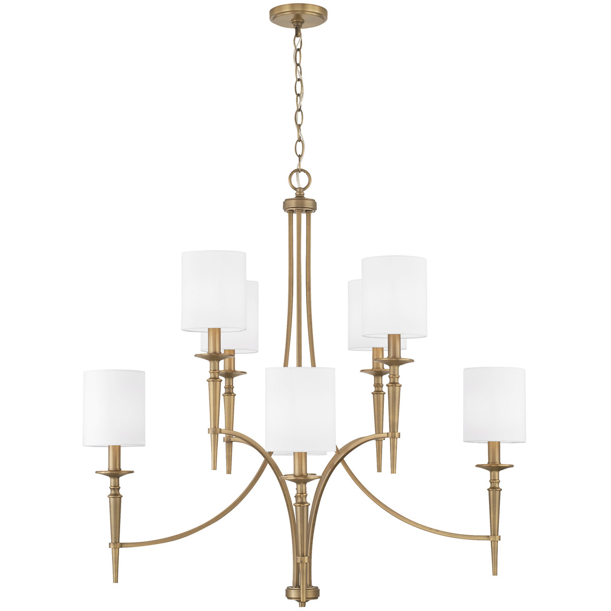 Abbie 8 Light 36.5 inch Aged Brass Chandelier Ceiling Light