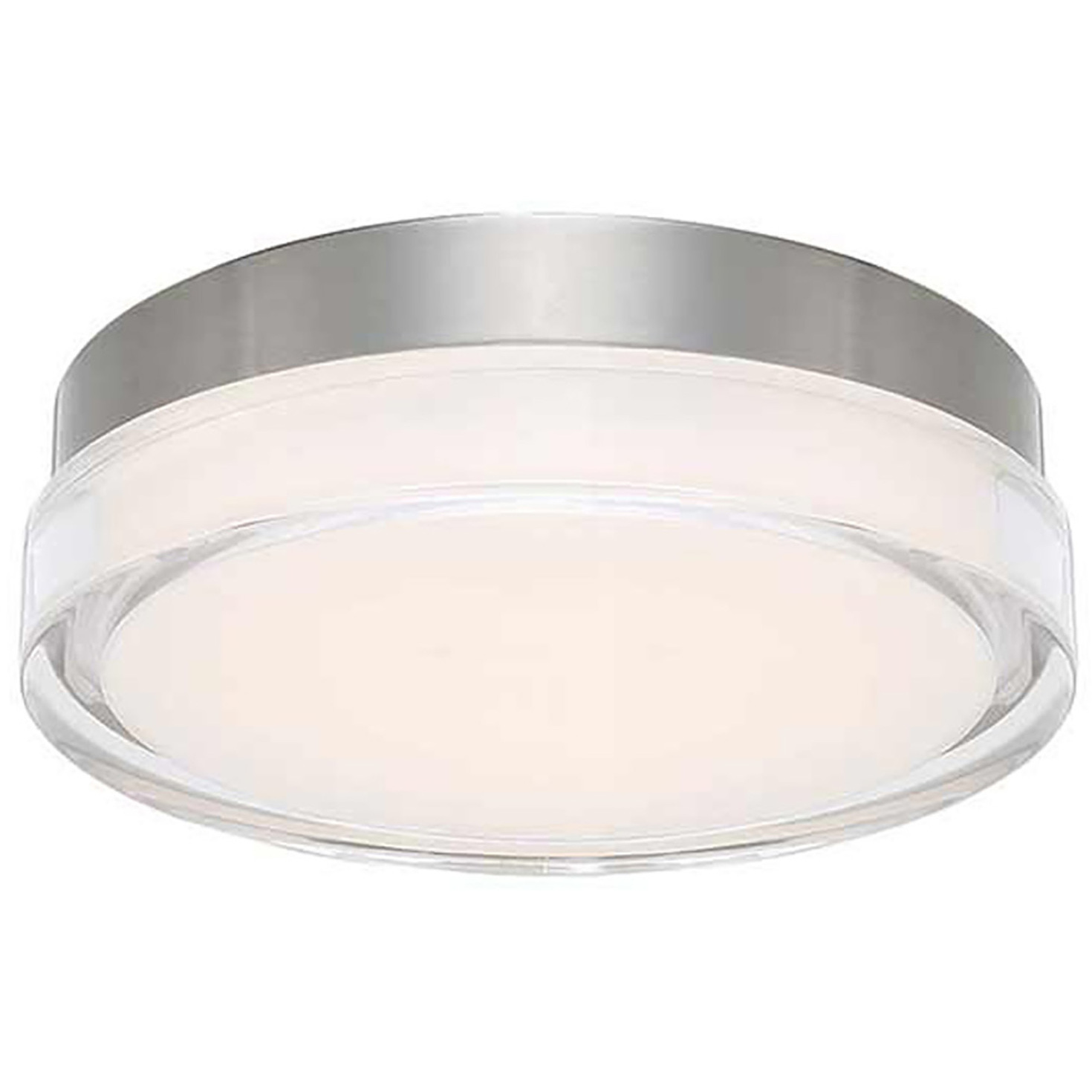 Dot LED 15 inch Stainless Steel Flush Mount Ceiling Light in 3000K, dweLED