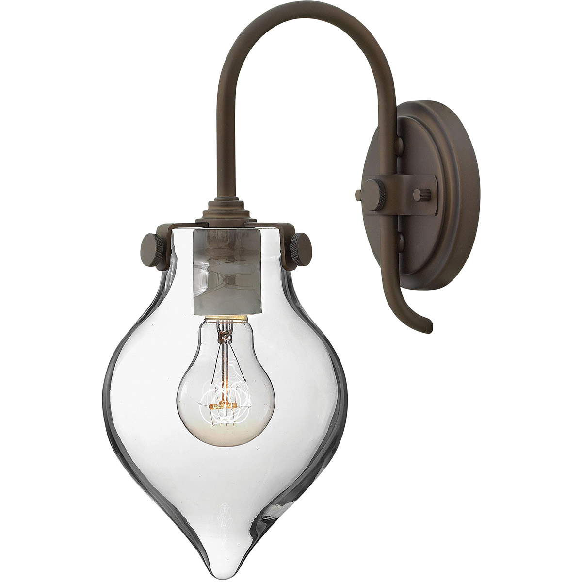 Congress 1 Light 6 inch Oil Rubbed Bronze Sconce Wall Light, Retro Glass