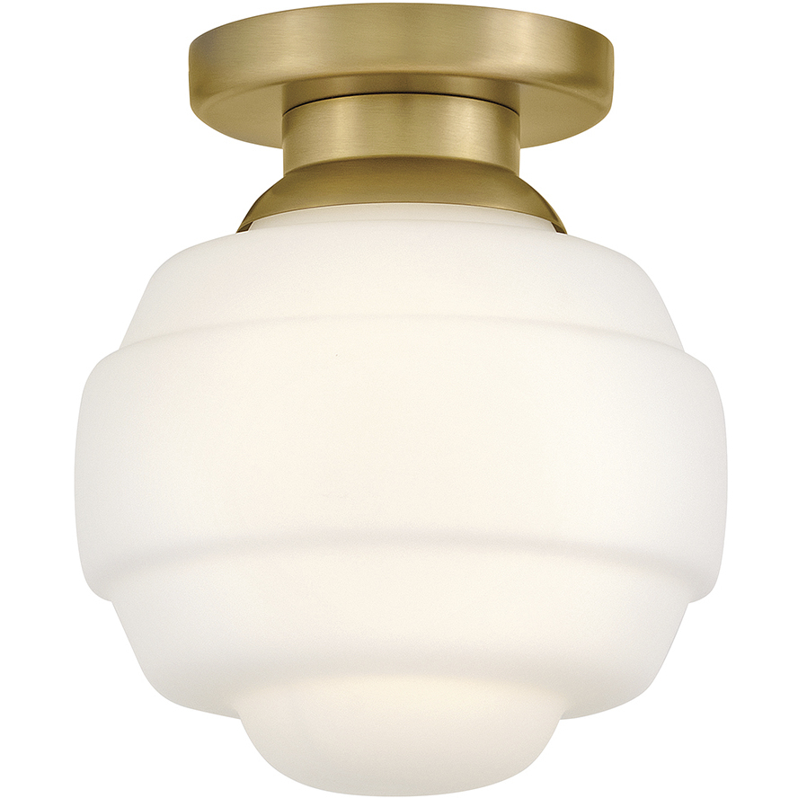 Penny 1 Light 9 inch Lacquered Brass Flush Mount Ceiling Light, Extra Small