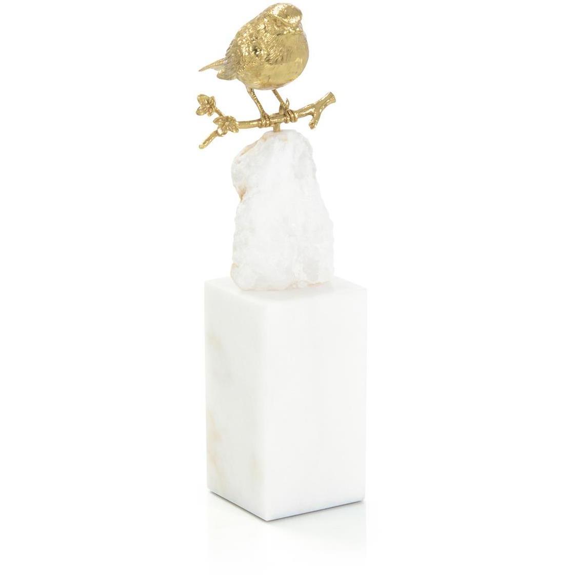 Bird and Quartz I 13.75 X 4.75 inch Sculpture