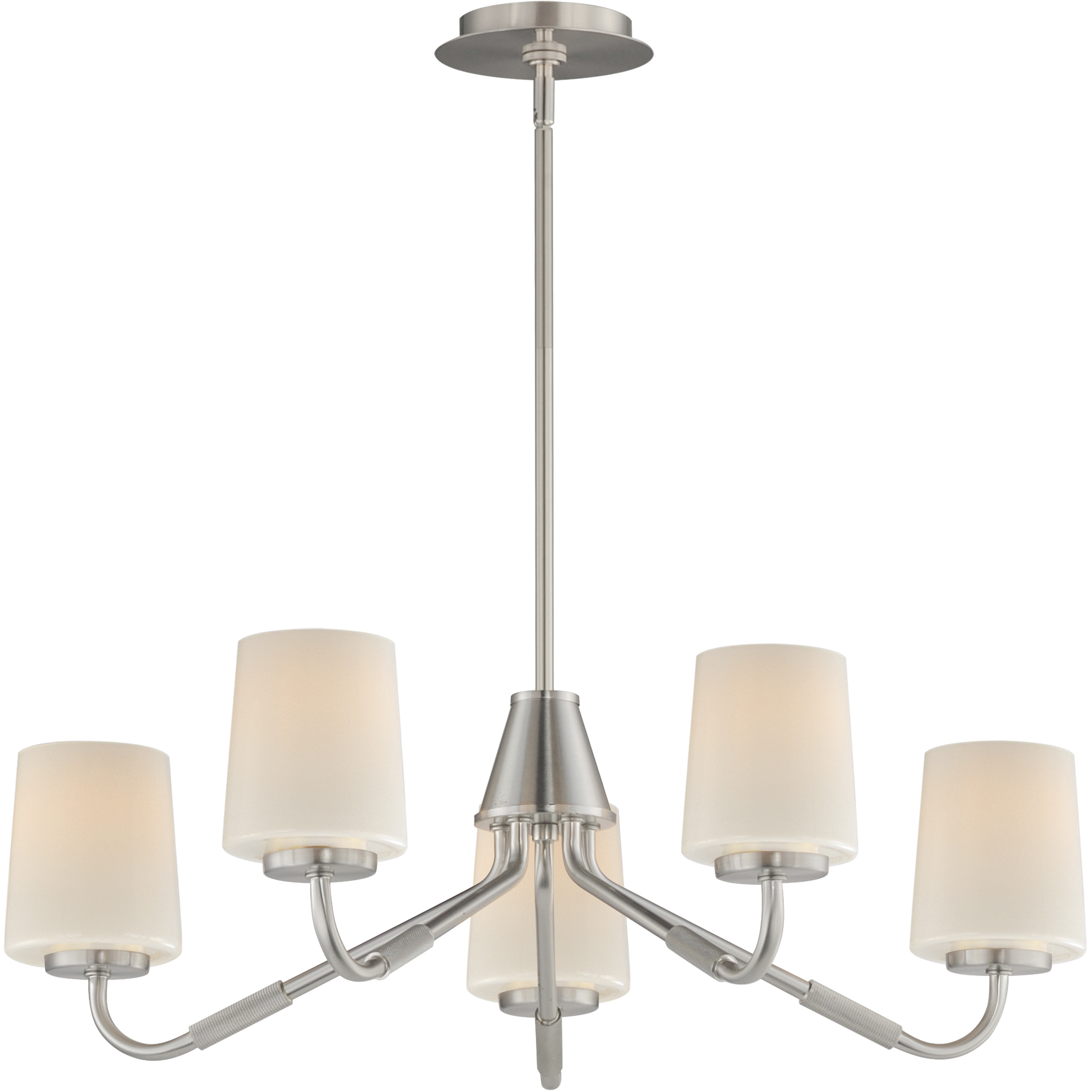 Durham 5 Light 26 inch Satin Nickel Single-Tier Chandelier Ceiling Light
