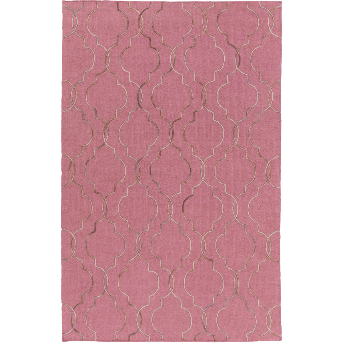 Seabrook 90 X 60 inch Mauve, Beige, Dark Brown Rug