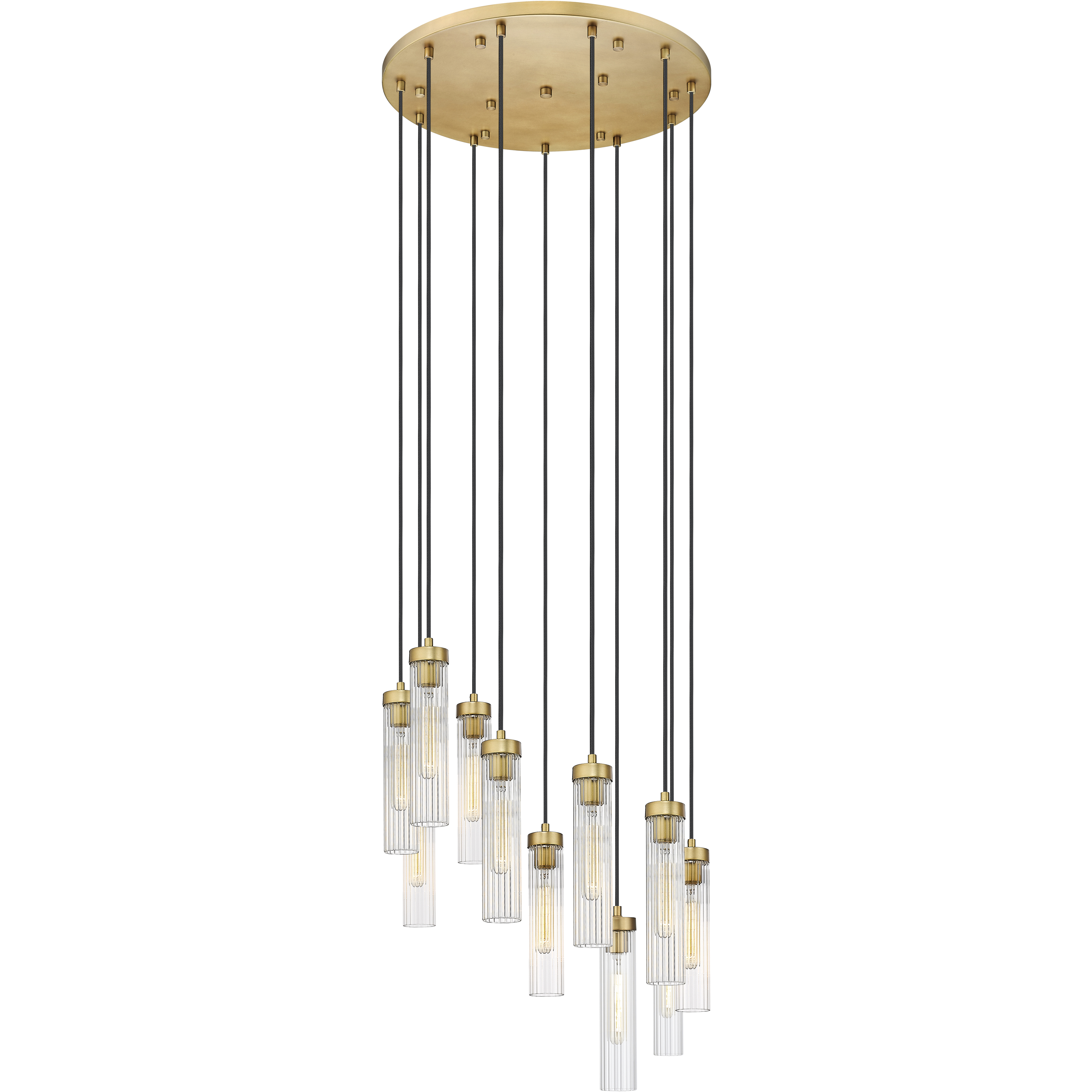 Beau 11 Light 24 inch Rubbed Brass Chandelier Ceiling Light