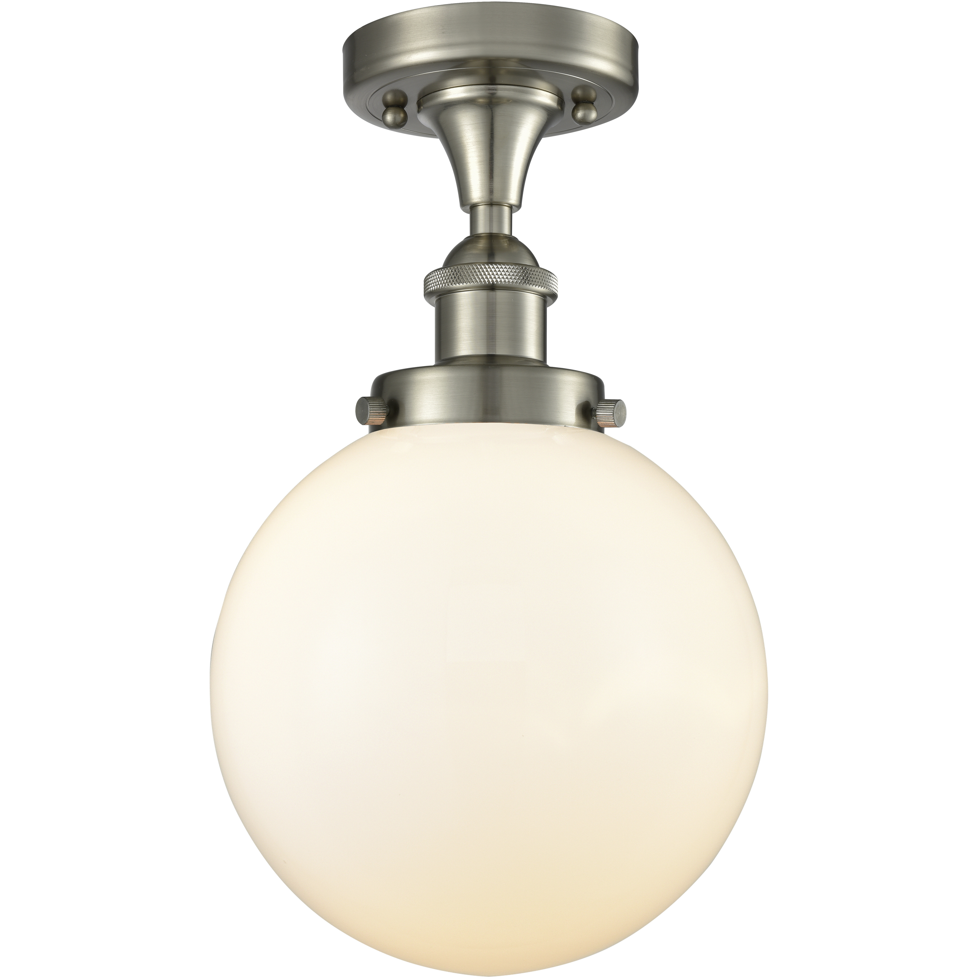 Beacon 1 Light 6.5 inch Brushed Satin Nickel Semi-Flush Mount Ceiling Light