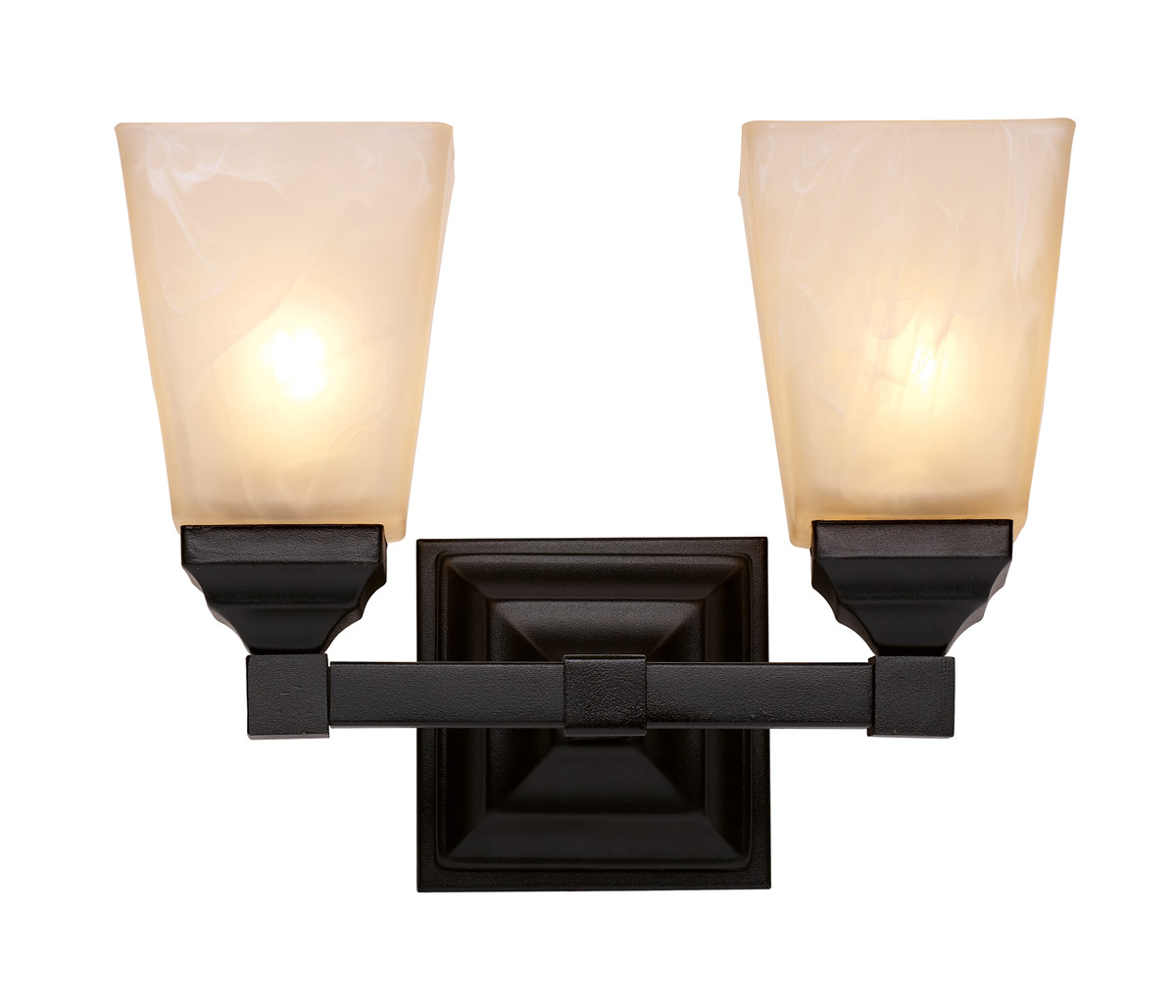 Hanna 2 Light 13 inch Black Vanity Bar Wall Light