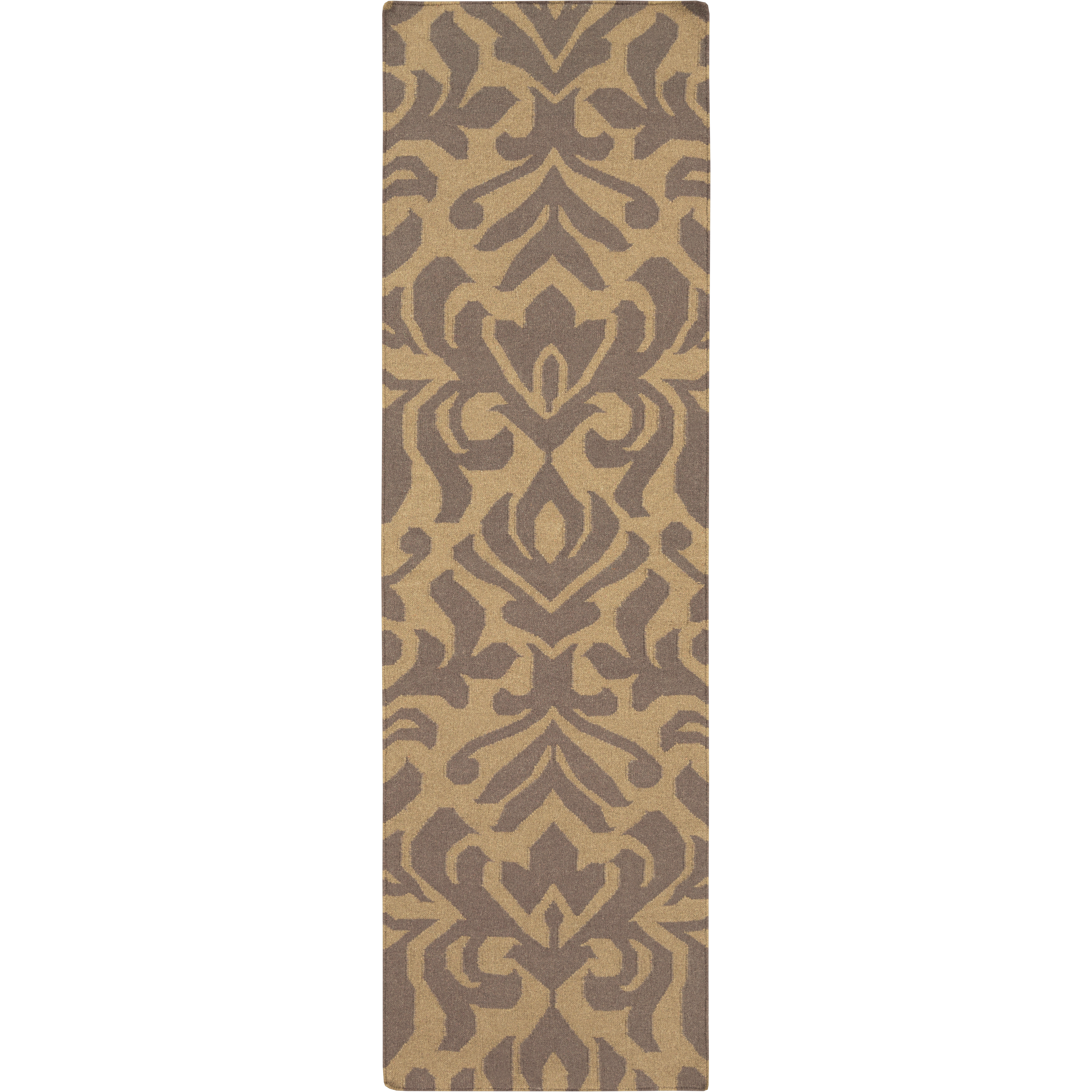Market Place 96 X 30 inch Dark Brown, Camel Rug