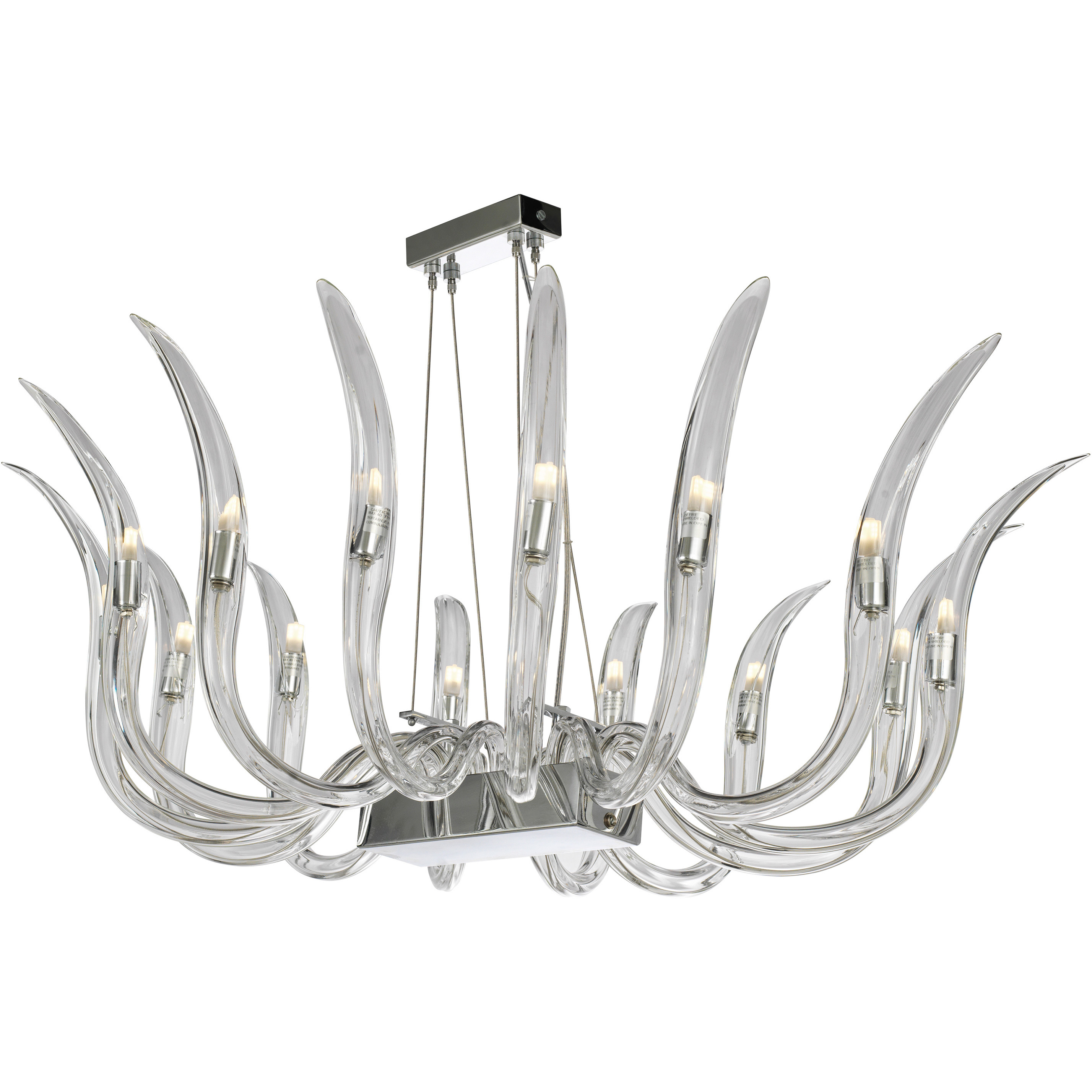 Cisne 14 Light 35 inch Polished Nickel Pendant Ceiling Light