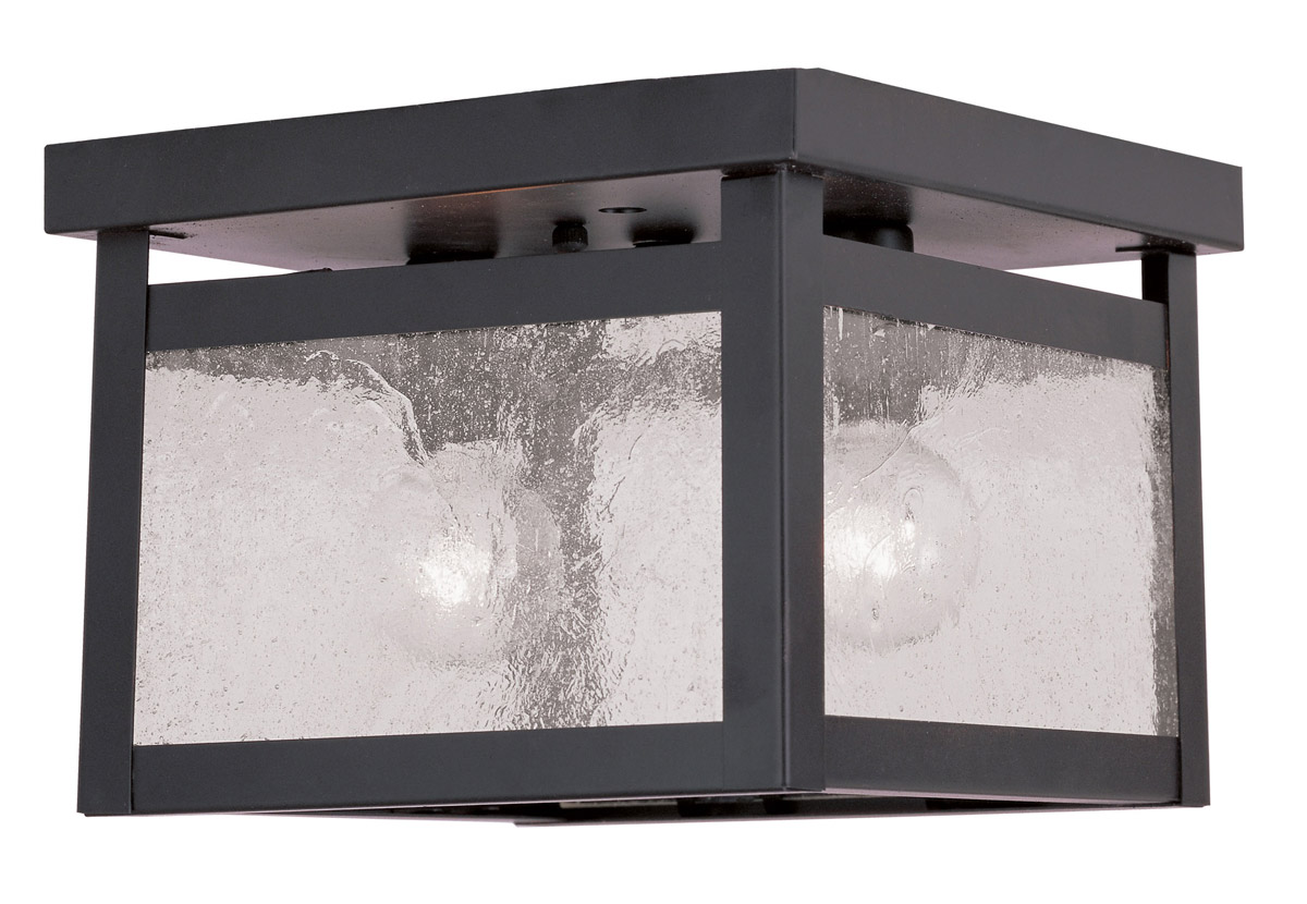 Milford 2 Light 8 inch Bronze Square Flush Mount Ceiling Light