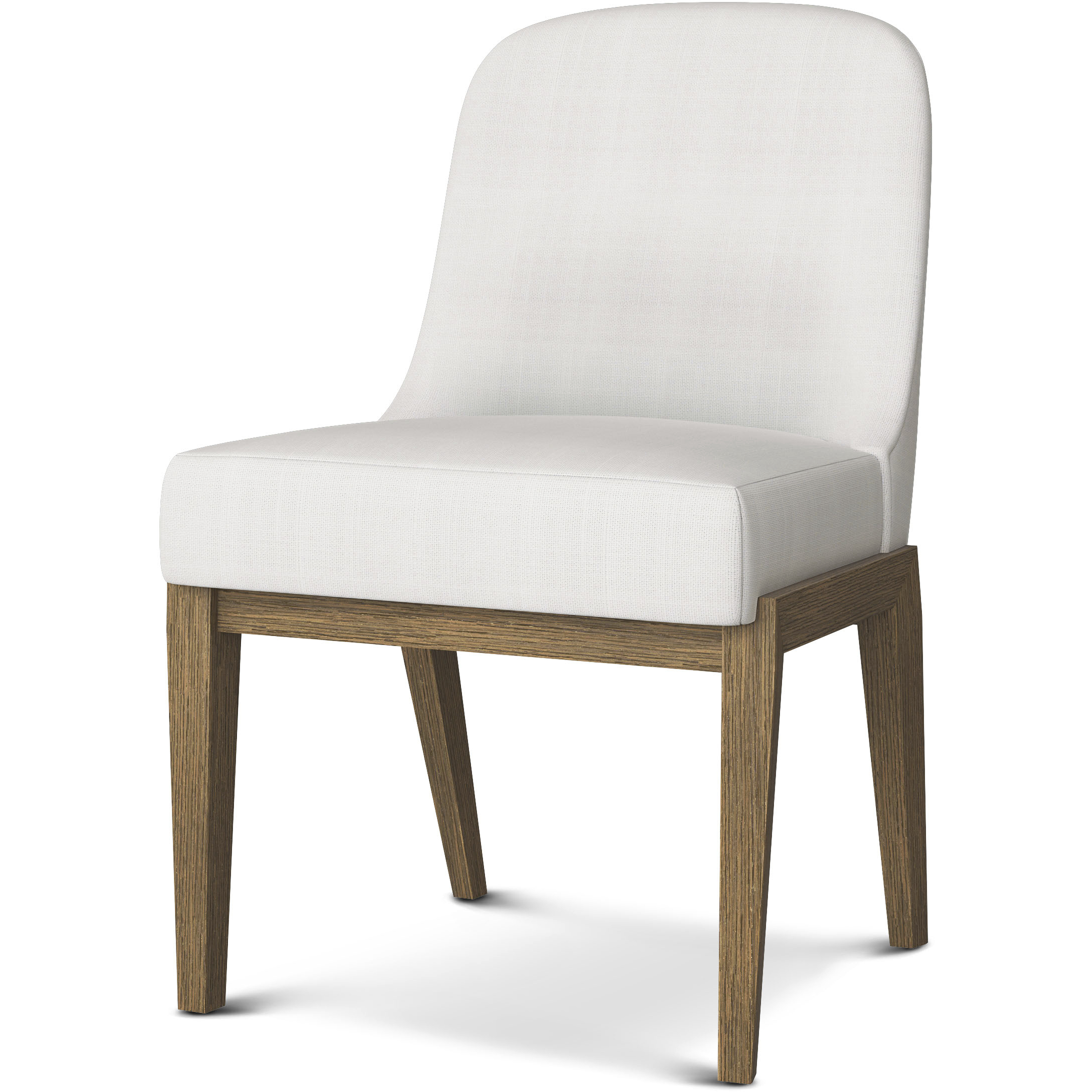 Delray Light Tabaco Dining Side Chair, Wooden, Upholstered, Coastal