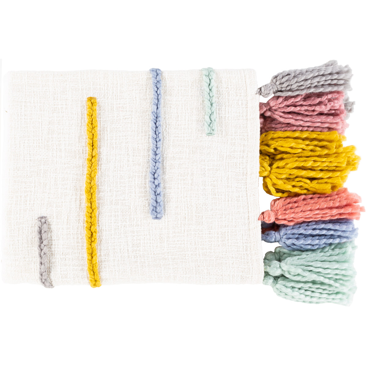 Tybee 60 X 50 inch Ivory/Sea Foam/Olive/Denim/Rose/Sky Blue Throws, Rectangle