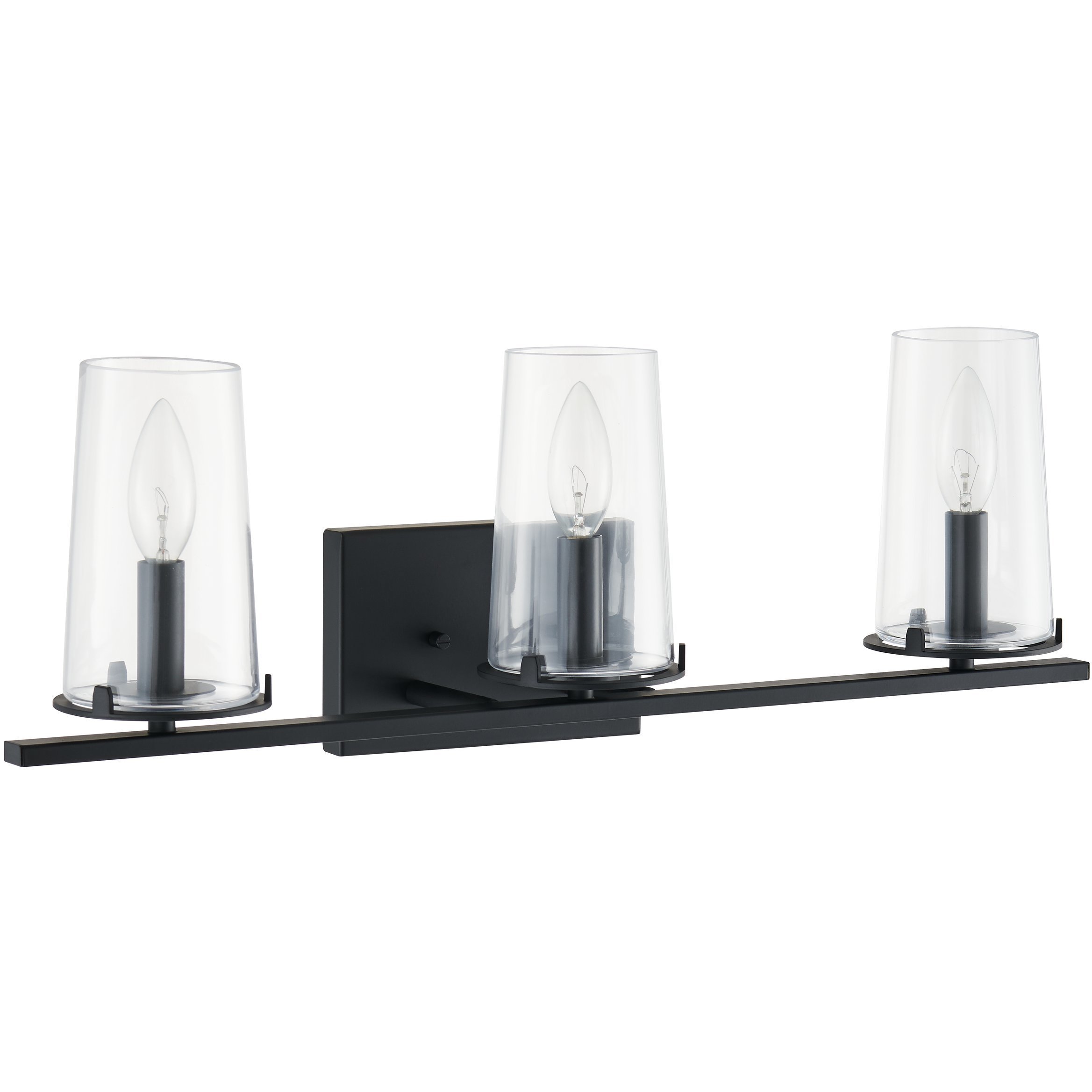 Jared 3 Light 24 inch Matte Black Vanity Light Wall Light