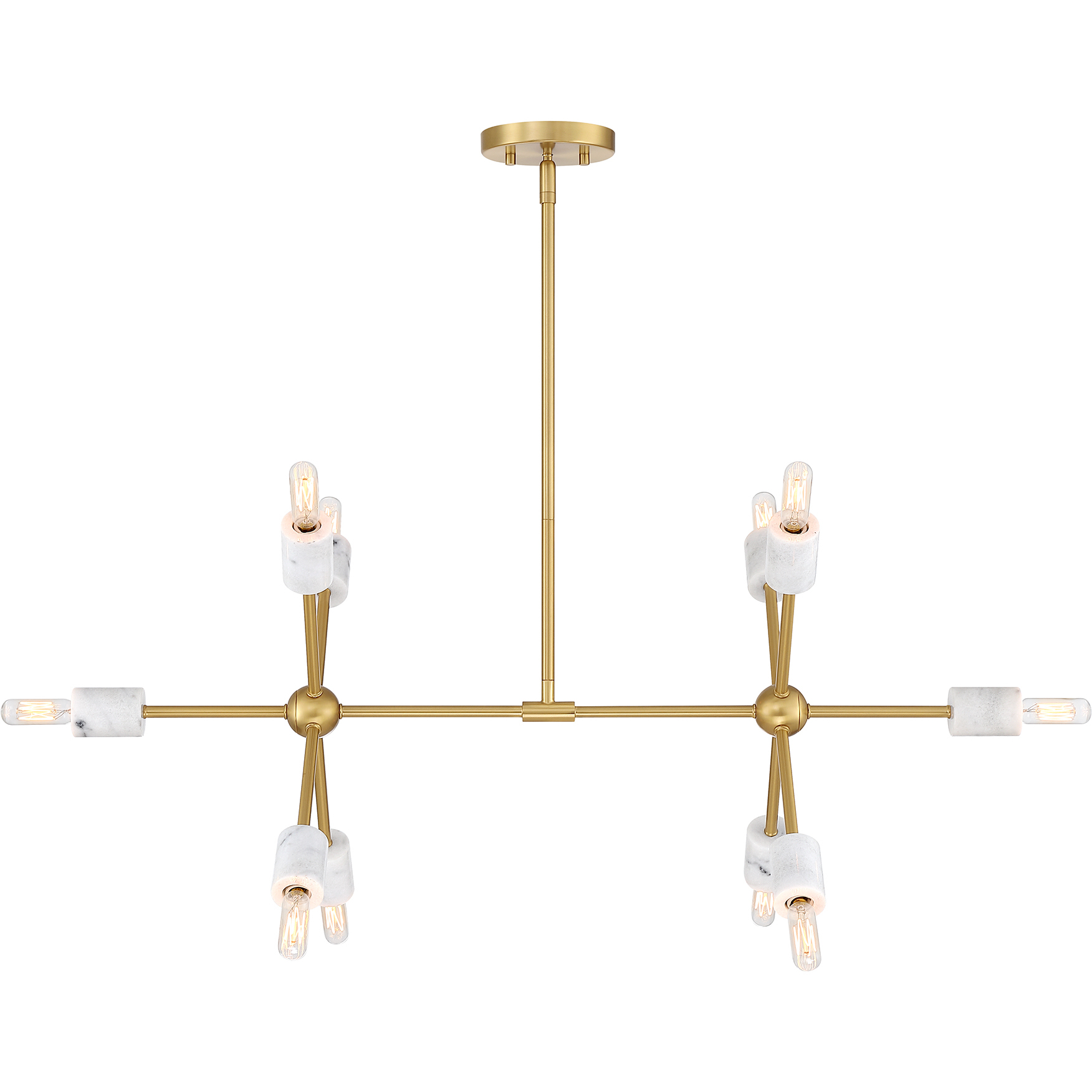 Star Dust 10 Light 34.75 inch Brushed Gold Island Pendant Ceiling Light