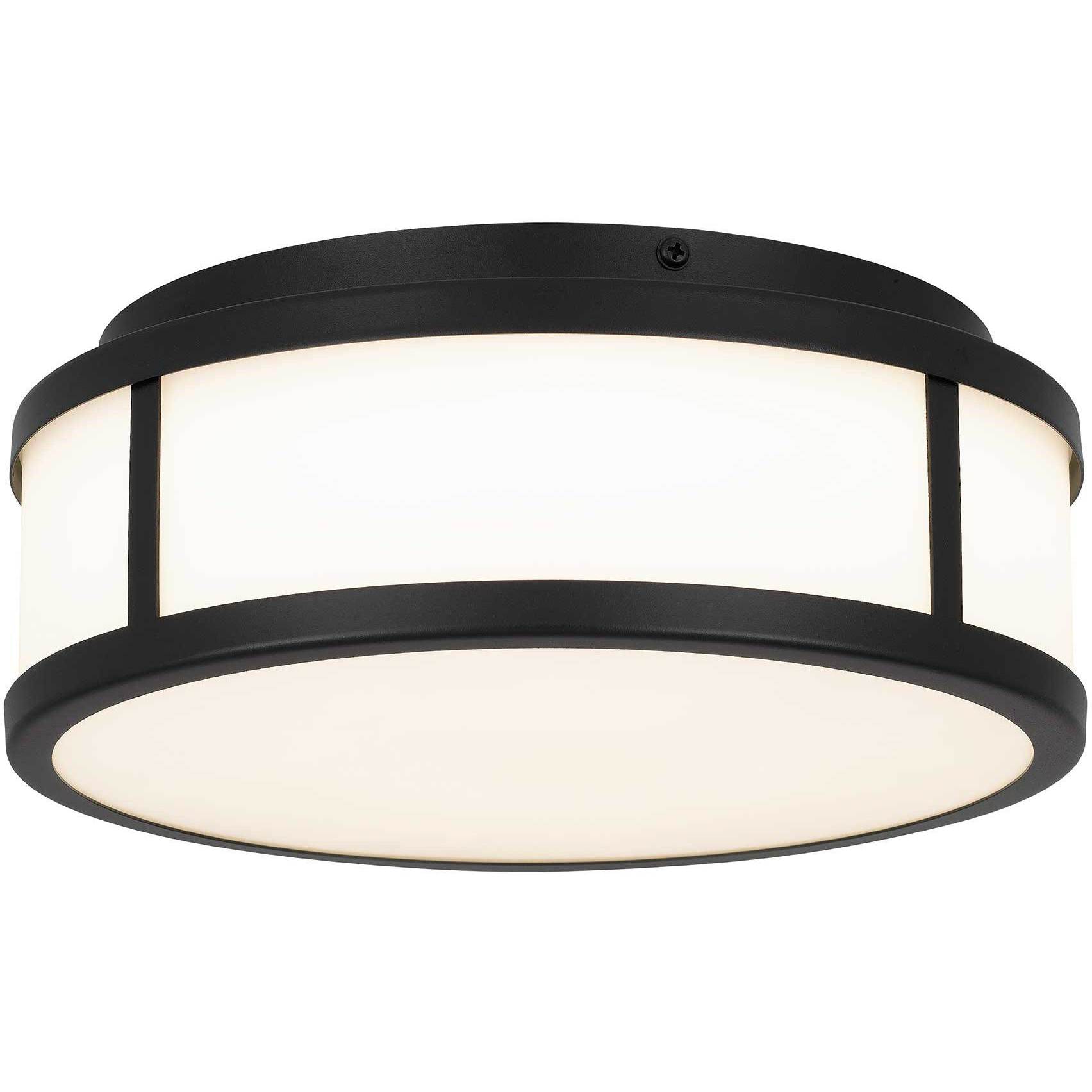 Panel Round LED 10.25 inch Sand Black Outdoor Flush Mount