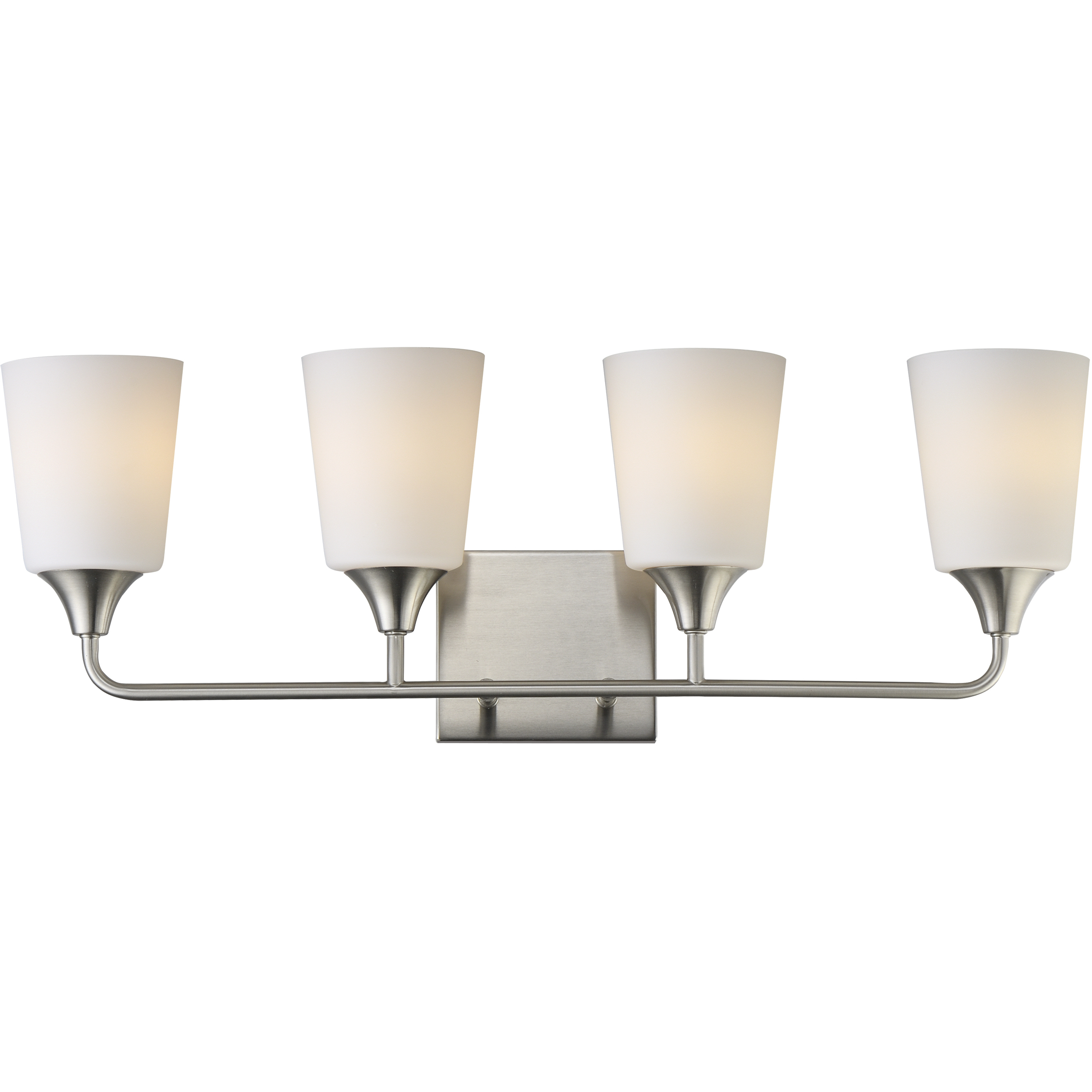 Hudson 4 Light 28.25 inch Satin Nickel Bath Vanity Wall Light in Satin White