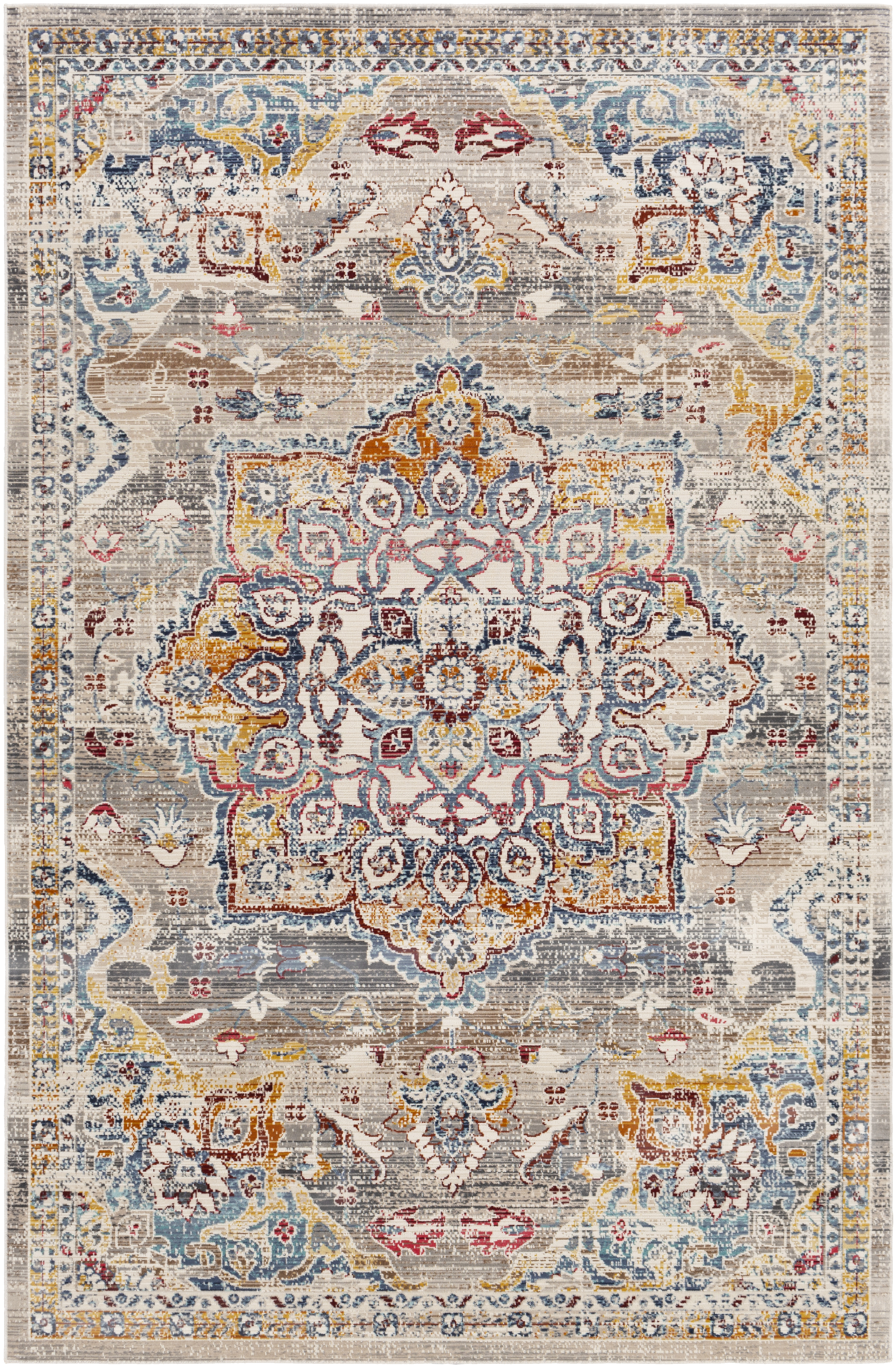 Dublin 87 X 63 inch White Rug in 5 x 8, Rectangle