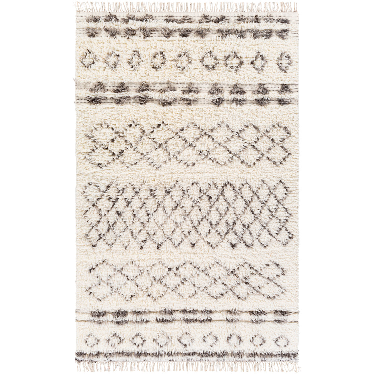 Tulum 36 X 24 inch Cream/Medium Gray/Taupe/Dark Brown Rugs, Rectangle