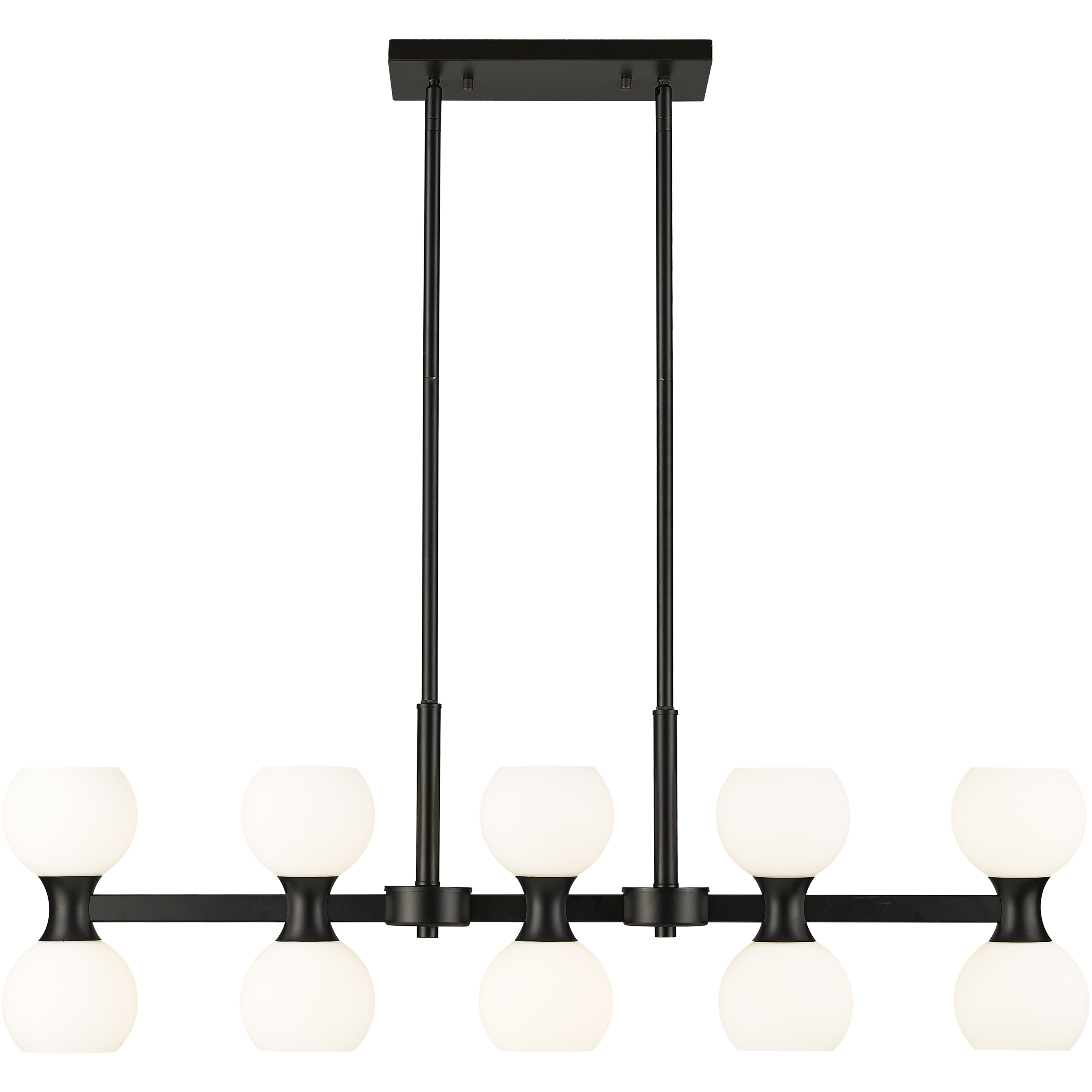 Artemis 10 Light 40 inch Matte Black Linear Chandelier Ceiling Light