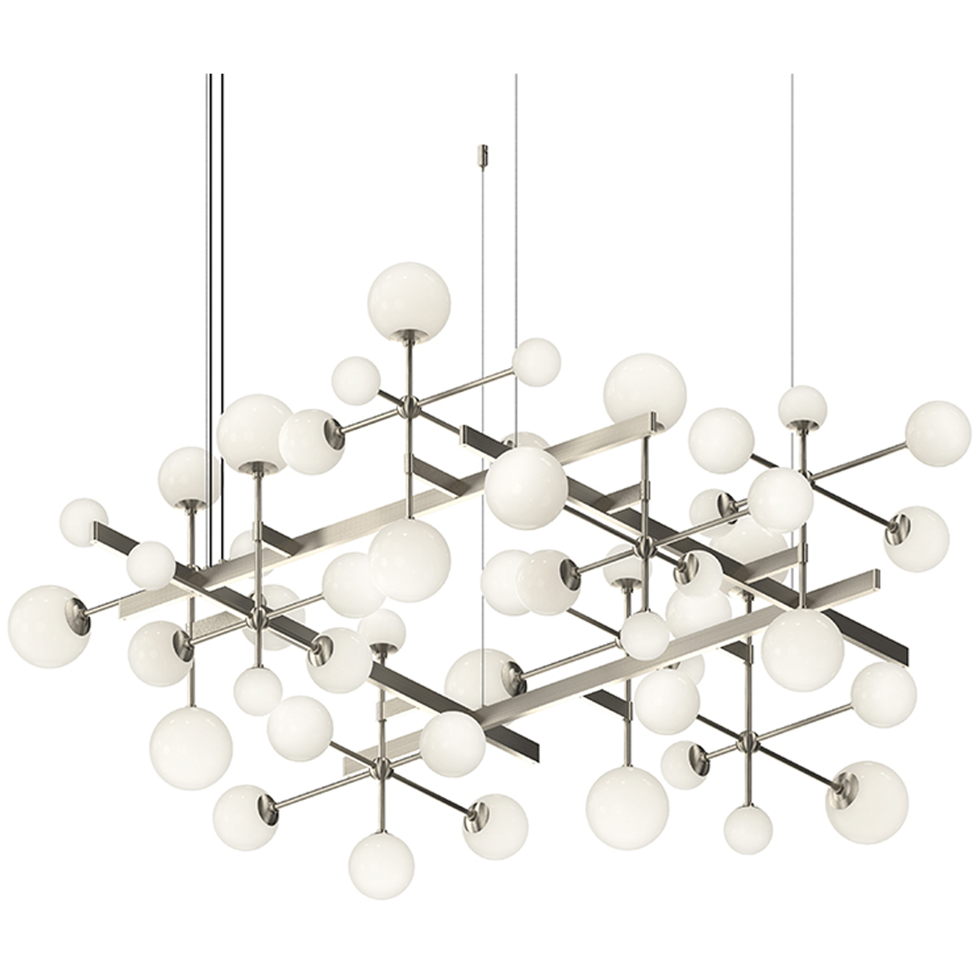 Nebula LED 61 inch Satin Nickel Chandelier Ceiling Light in Standard Suspension