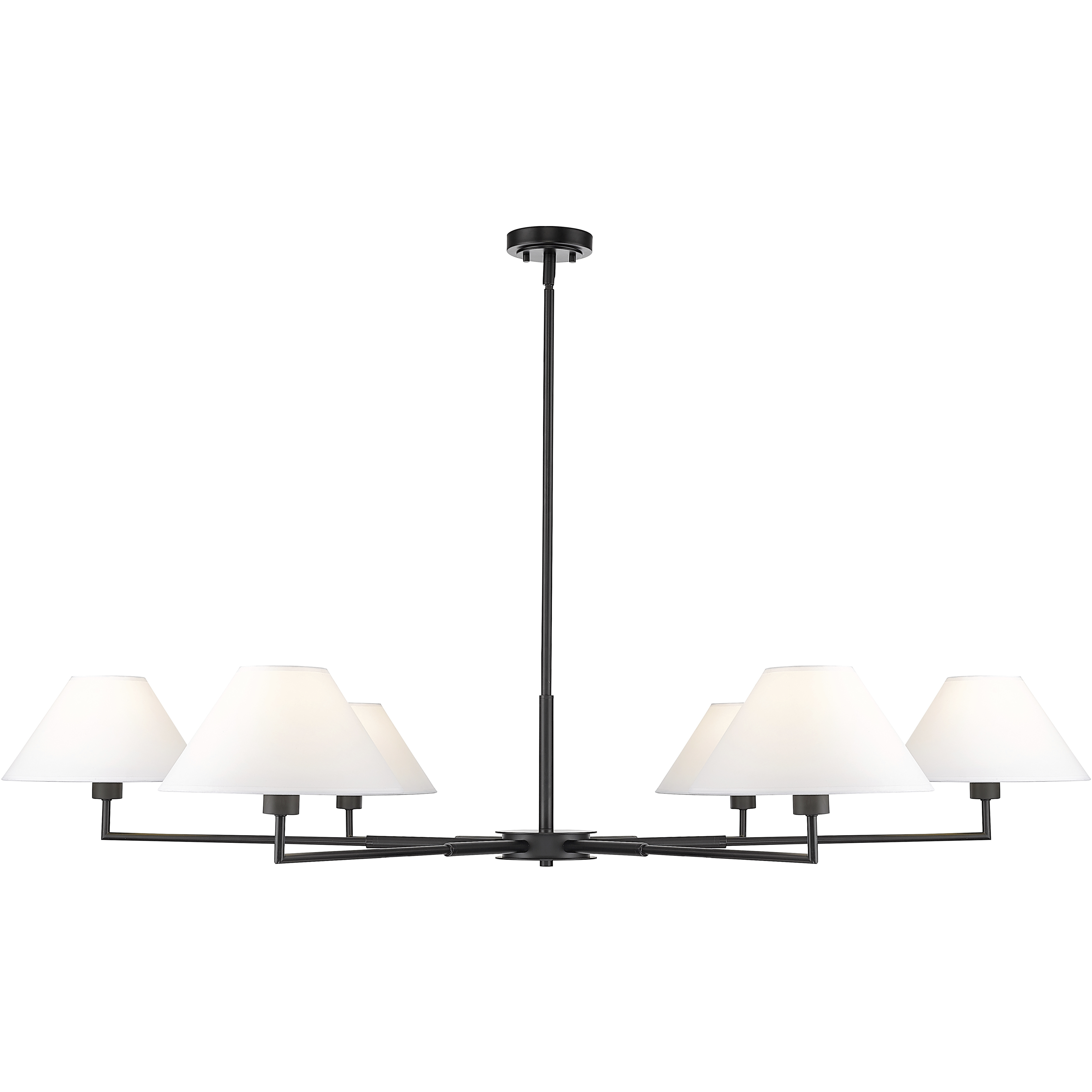 Leila 6 Light 63 inch Matte Black Chandelier Ceiling Light