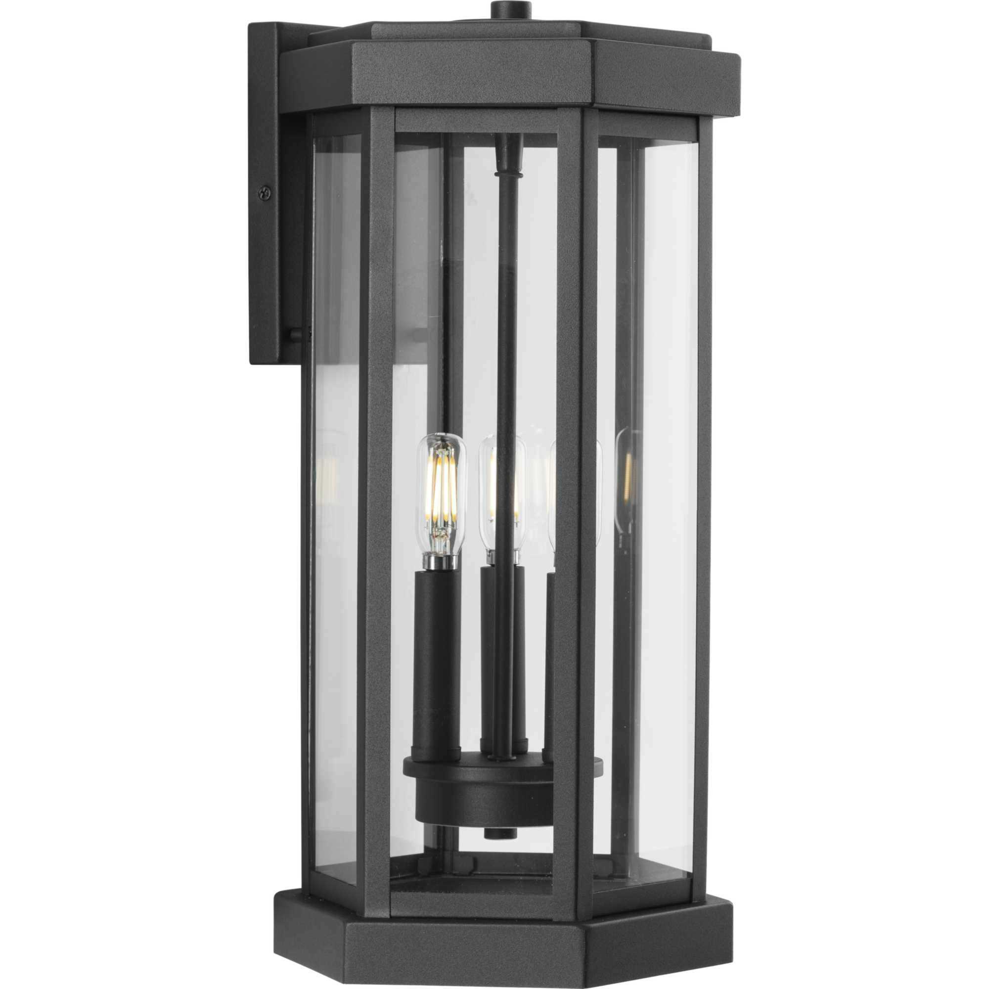 Ramsey 3 Light 18.5 inch Textured Black Outdoor Wall Lantern