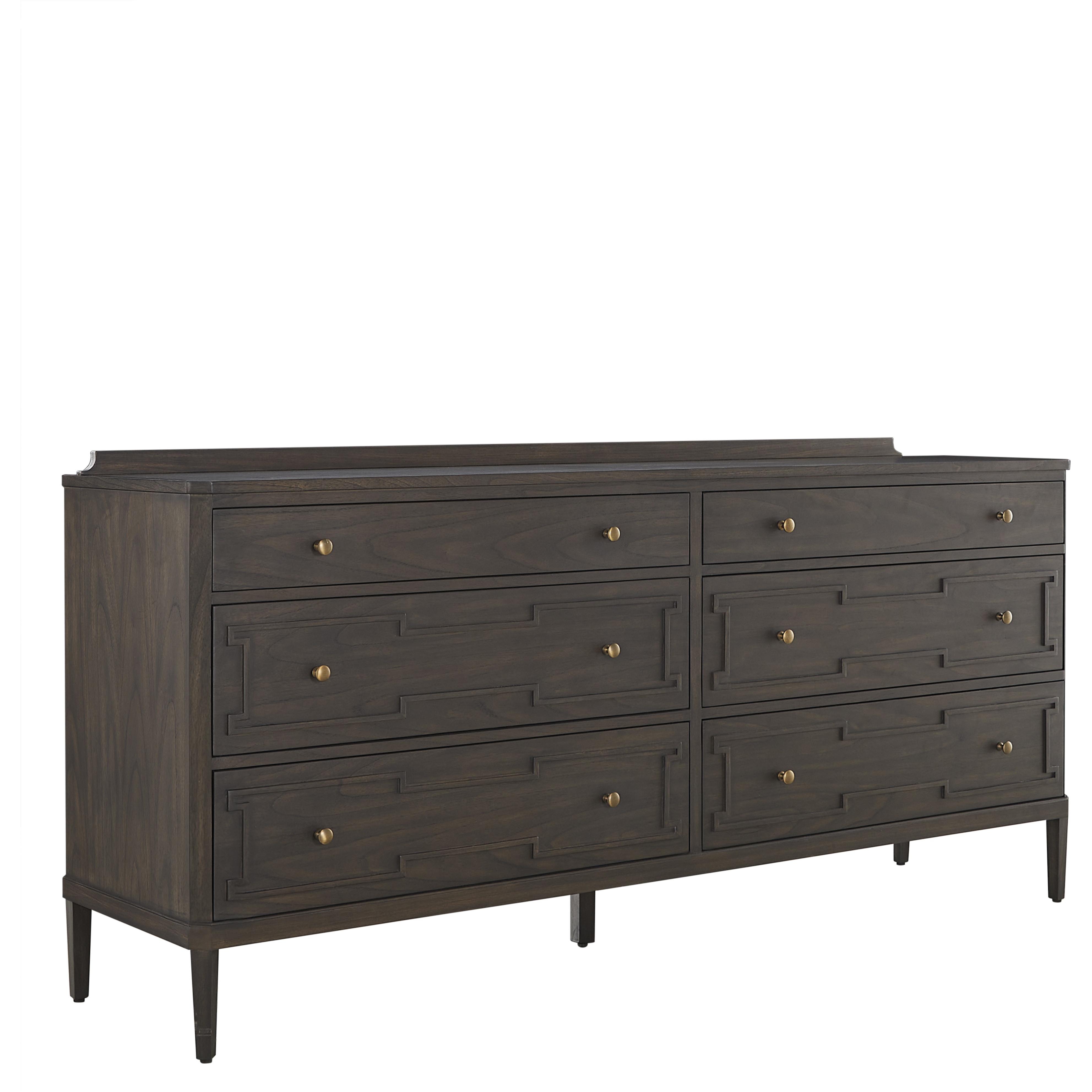Glenwood Cerused Brown and Brushed Antique Brass Dresser