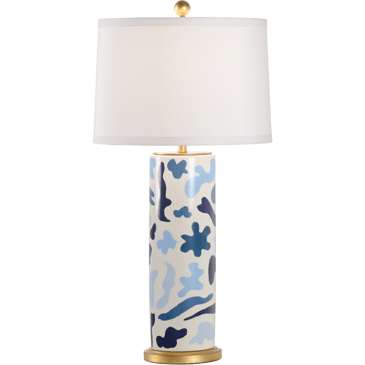 Jamie Merida 33 inch 100.00 watt Blues/White Glaze/Antique Gold Leaf Table Lamp Portable Light