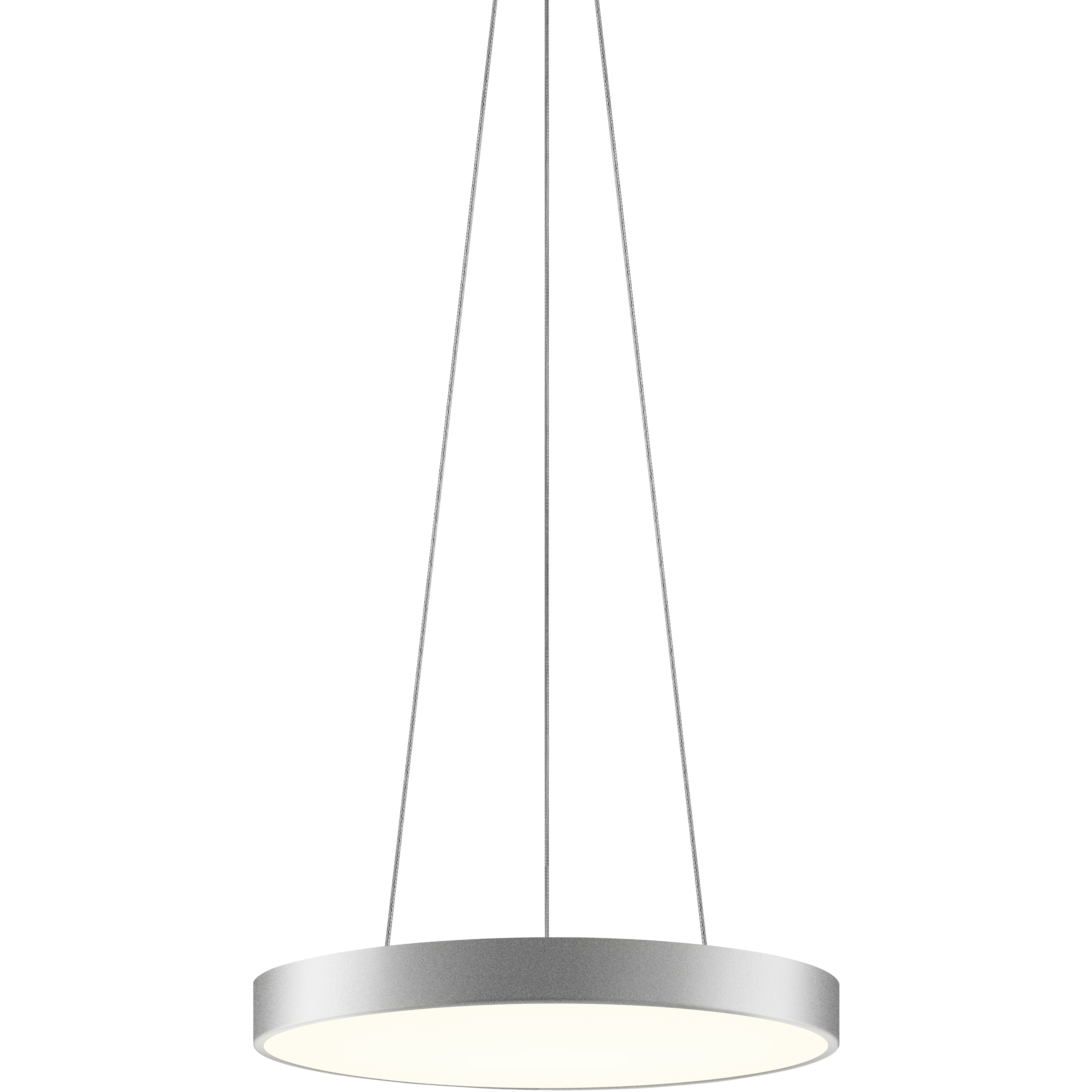 Pi LED 20 inch Bright Satin Aluminum Pendant Ceiling Light in Standard Suspension