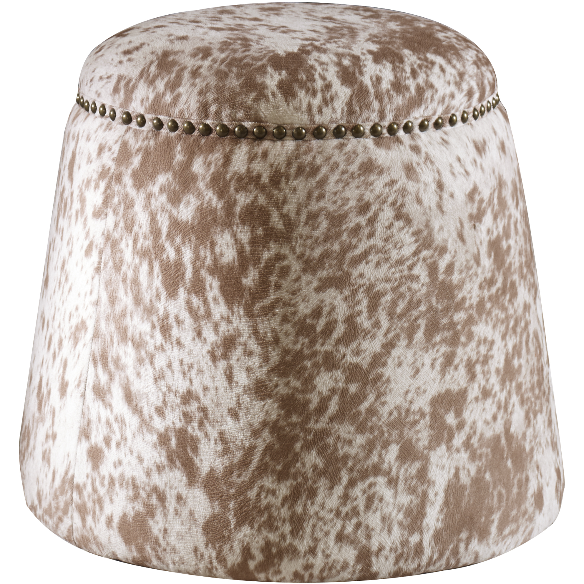 Gumdrop 17 inch Chestnut and White Faux Cow Hide Ottoman