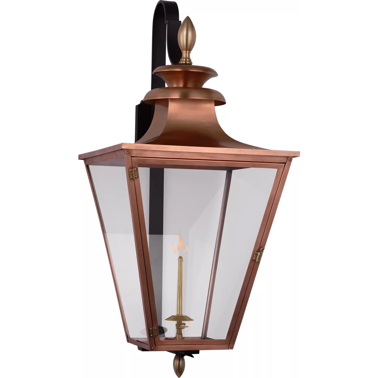 Chapman & Myers Albermarle2 1 Light 39.75 inch Soft Copper and Brass Outdoor Bracketed Gas Wall Lantern, Large