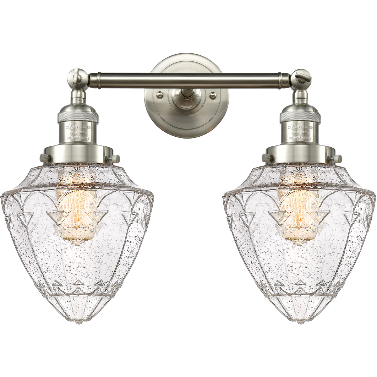 Franklin Restoration Bullet 2 Light 18 inch Brushed Satin Nickel Bath Vanity Light Wall Light